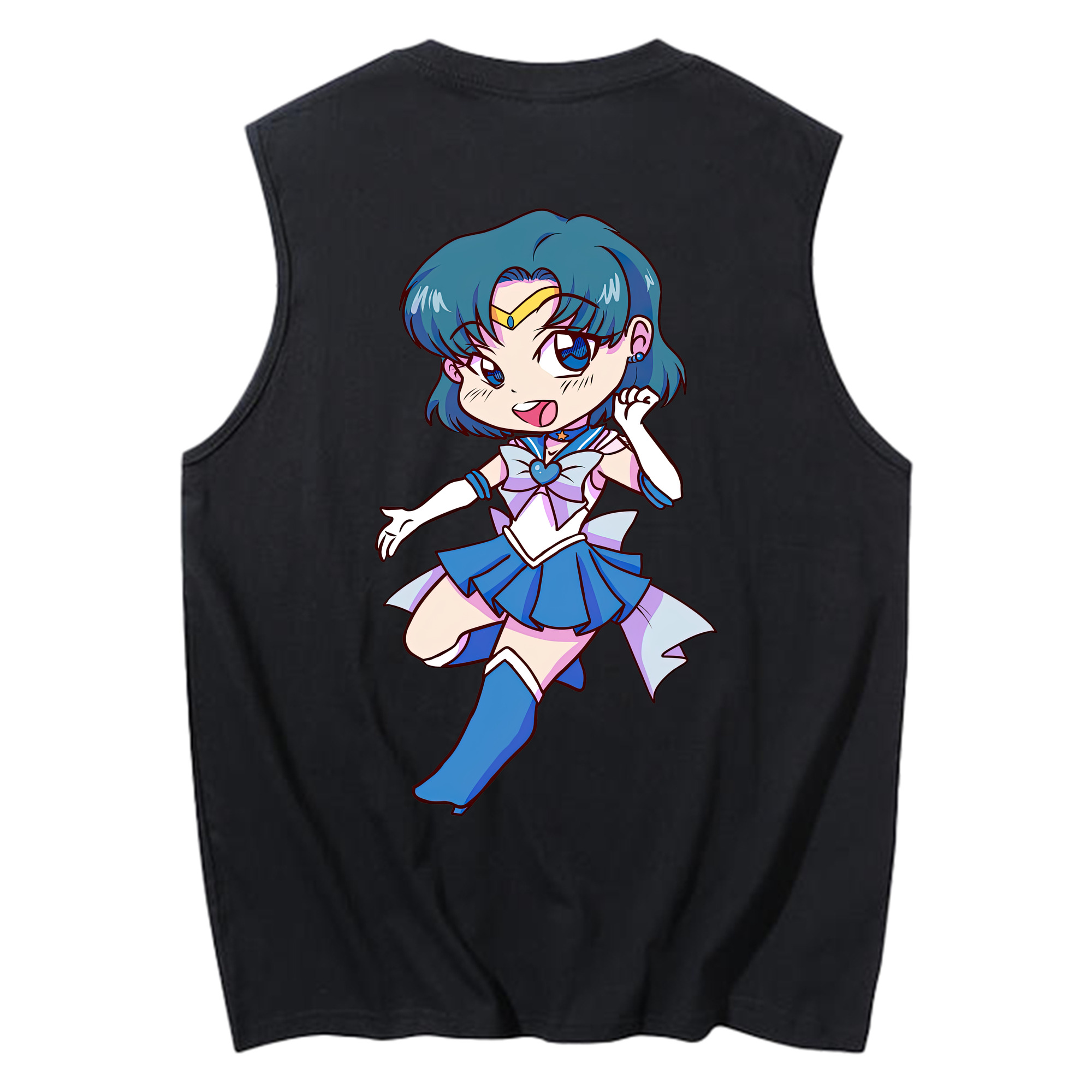 （画像用） 美少女戦士セーラームーン 水野 亜美 みずの あみ Sailor Moon Mizuno Ami コットン100％タンクトップ（背面プリント）