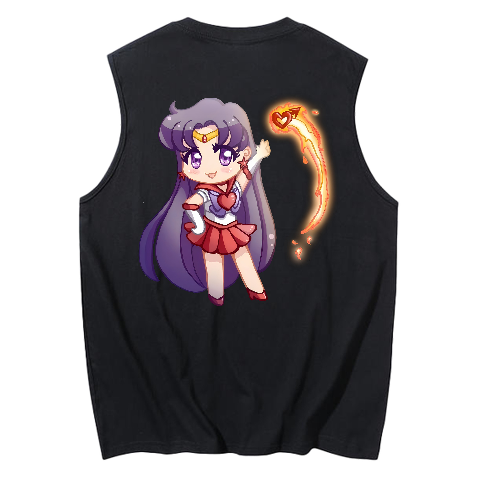 （画像用） 美少女戦士セーラームーン 火野レイ ひの レイ Sailor Moon Hino Rei （セーラーマーズ,Sailor Mars） コットン100％タンクトップ（背面プリント）