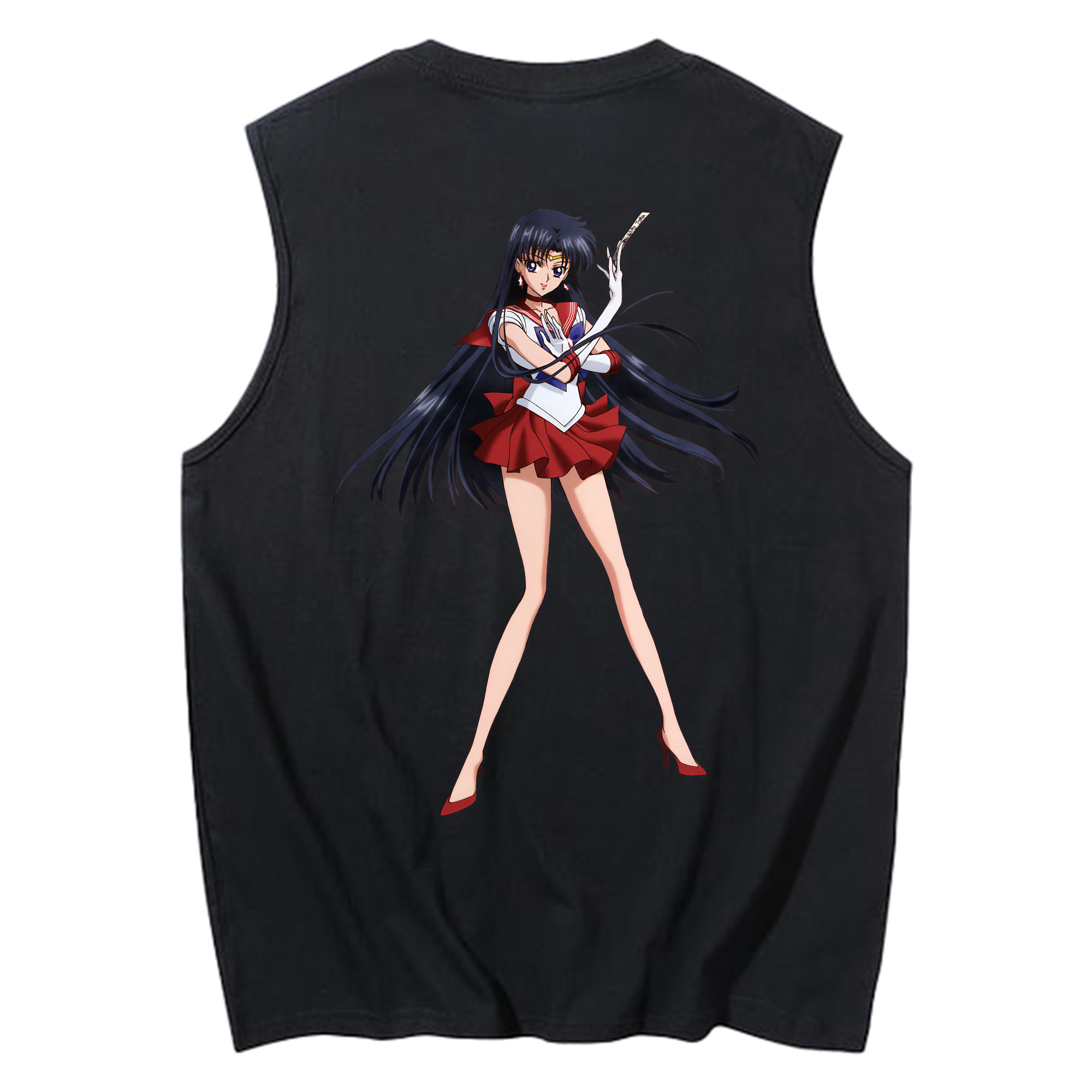 （画像用） 美少女戦士セーラームーン 火野レイ ひの レイ Sailor Moon Hino Rei （セーラーマーズ,Sailor Mars） コットン100％タンクトップ（背面プリント）