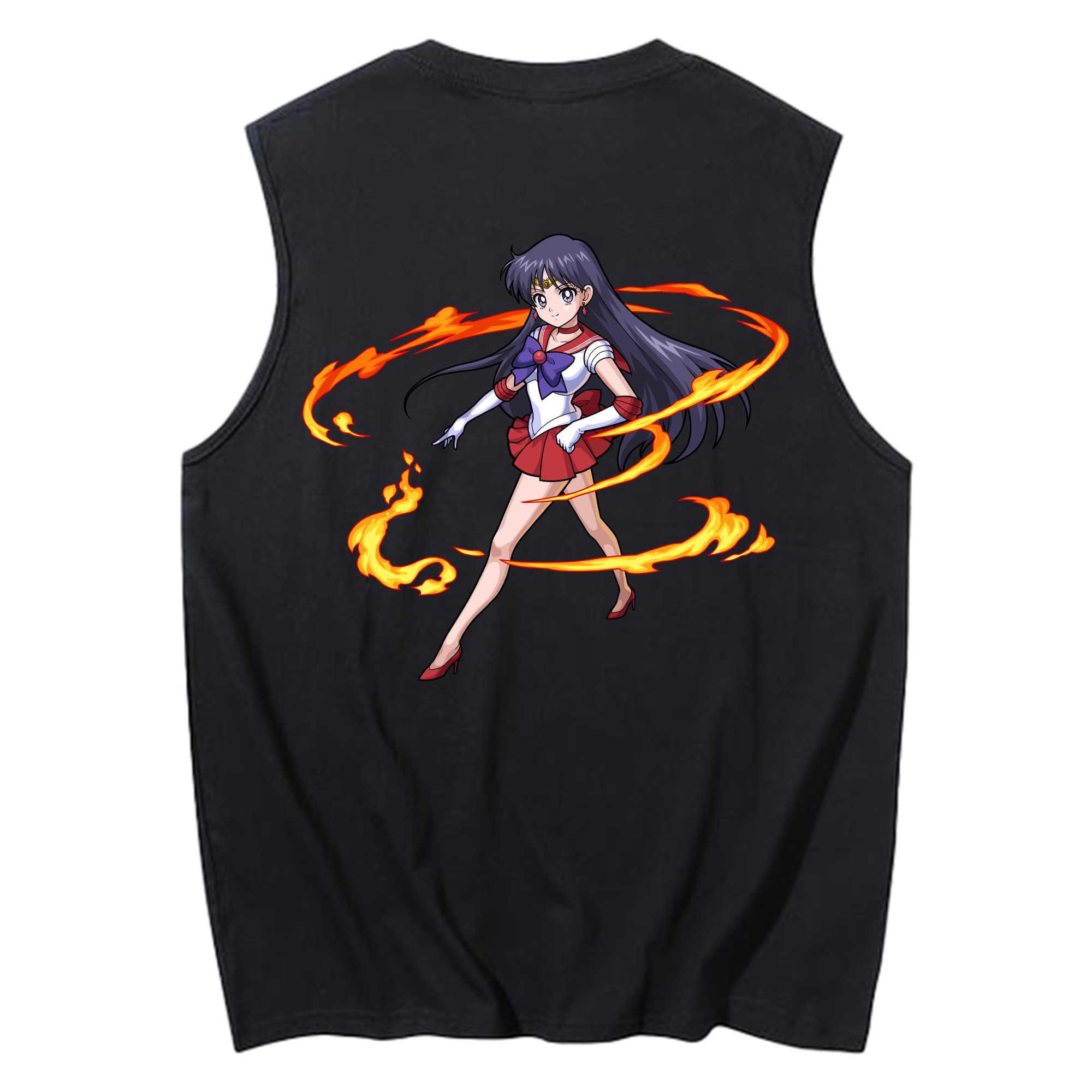 （画像用） 美少女戦士セーラームーン 火野レイ ひの レイ Sailor Moon Hino Rei （セーラーマーズ,Sailor Mars） コットン100％タンクトップ（背面プリント）