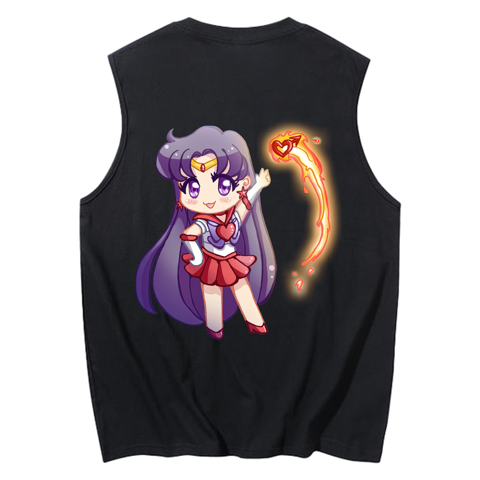 （画像用） 美少女戦士セーラームーン 火野レイ ひの レイ Sailor Moon Hino Rei （セーラーマーズ,Sailor Mars） コットン100％タンクトップ（背面プリント）