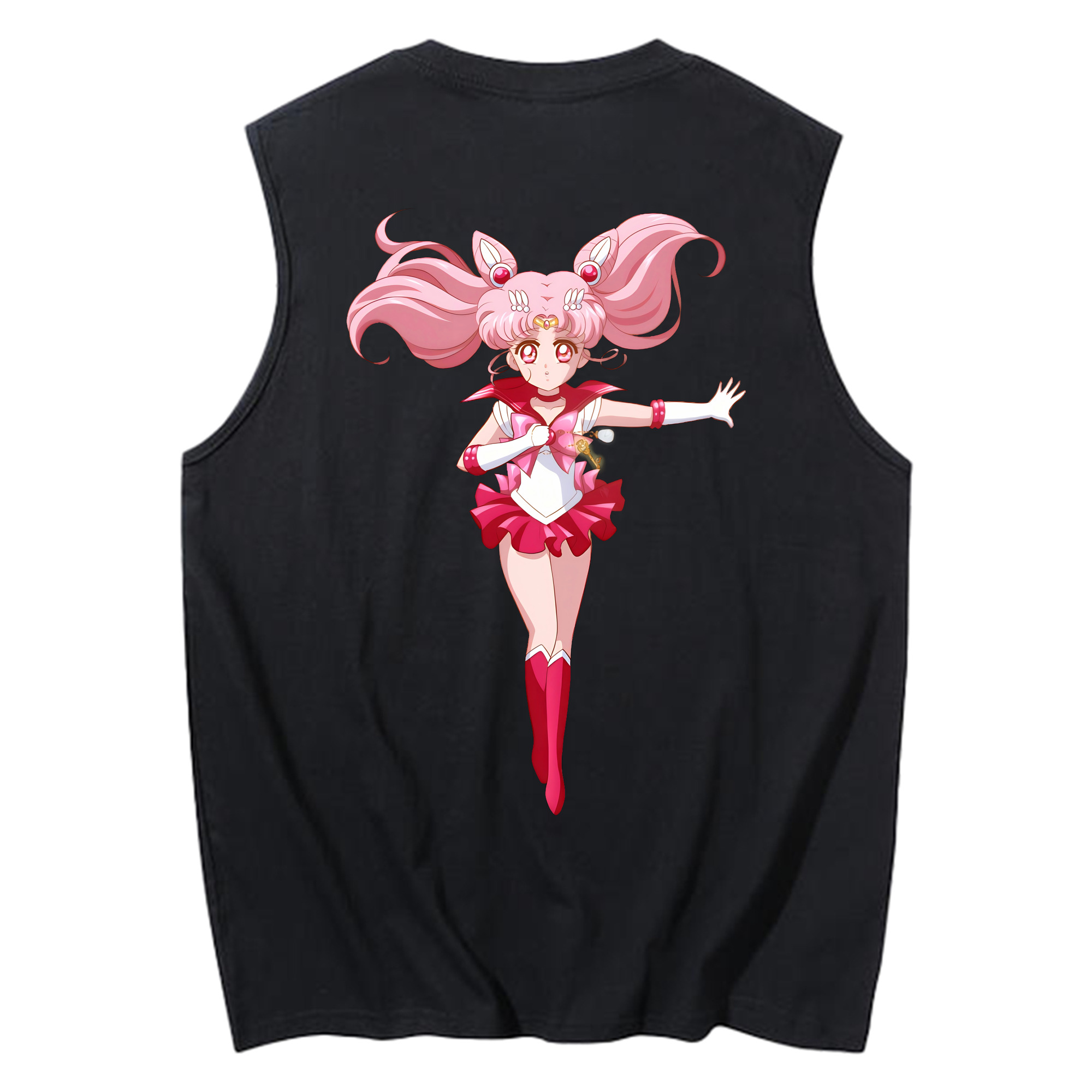 （画像用） 美少女戦士セーラームーン ちびうさ Sailor Moon Chibiusa Tsukino Usagi Small Lady Serenity コットン100％タンクトップ（背面プリント）