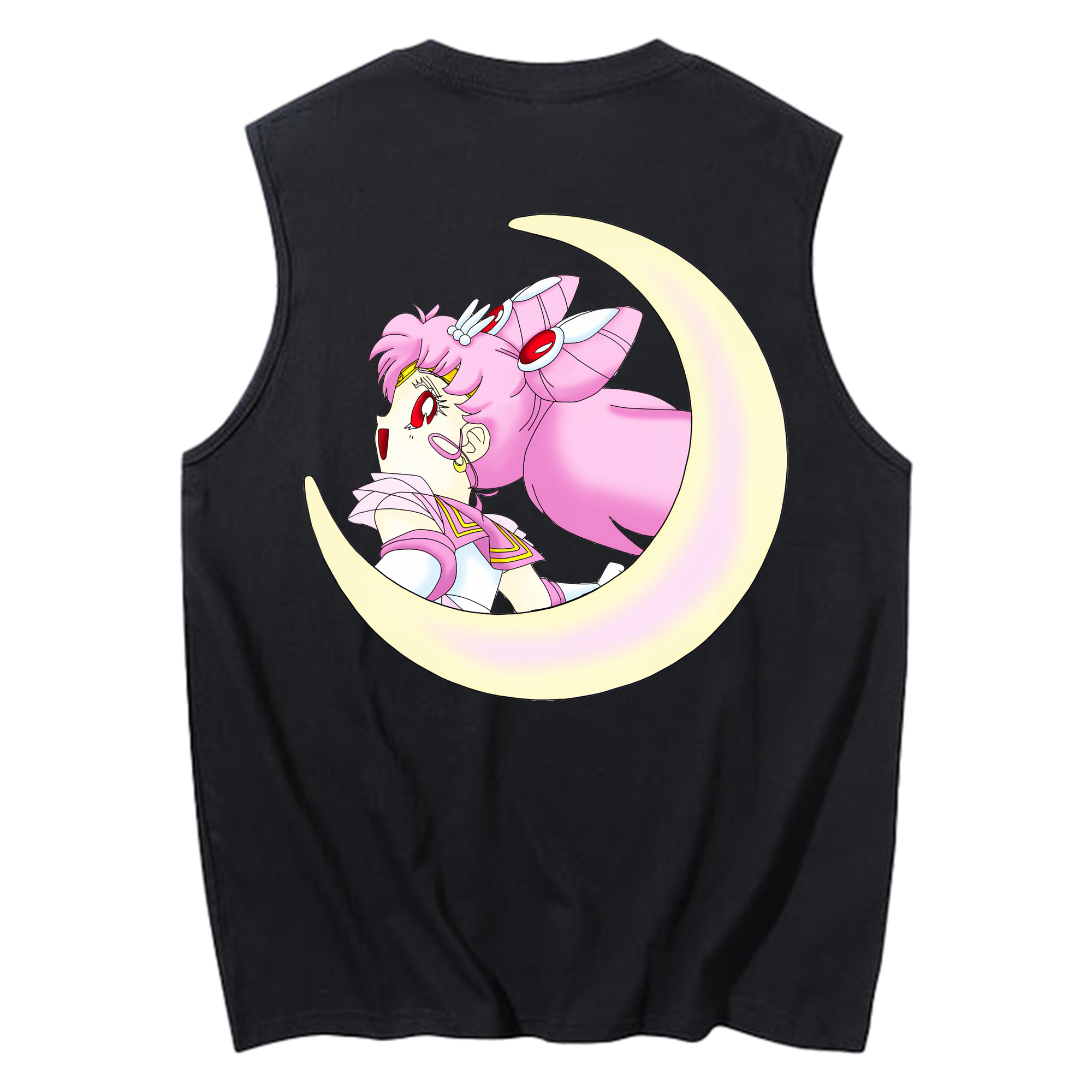 （画像用） 美少女戦士セーラームーン ちびうさ Sailor Moon Chibiusa Tsukino Usagi Small Lady Serenity コットン100％タンクトップ（背面プリント）