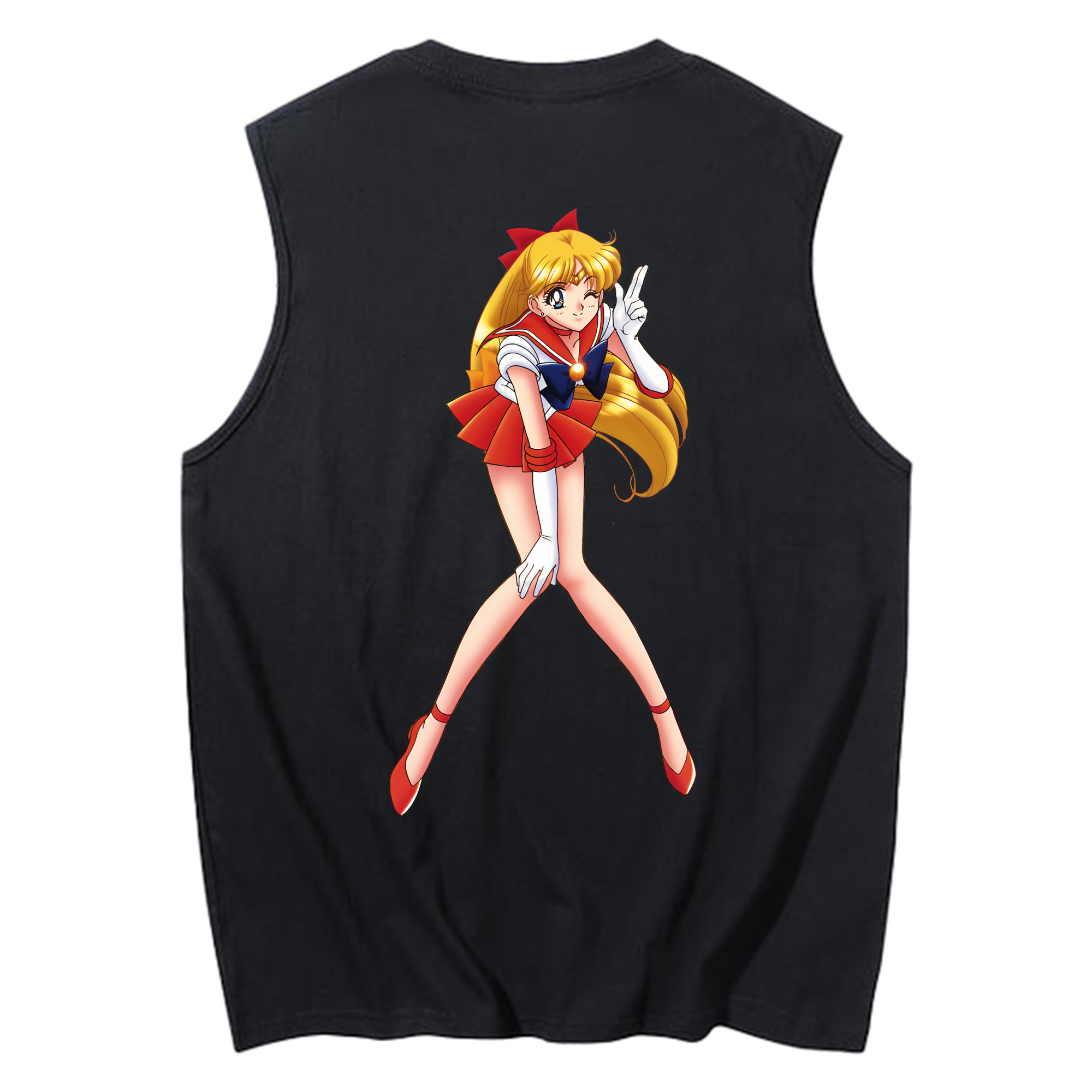 （画像用） 美少女戦士セーラームーン 愛野 美奈子 あいの みなこ Sailor Moon Aino Minako コットン100％タンクトップ（背面プリント）