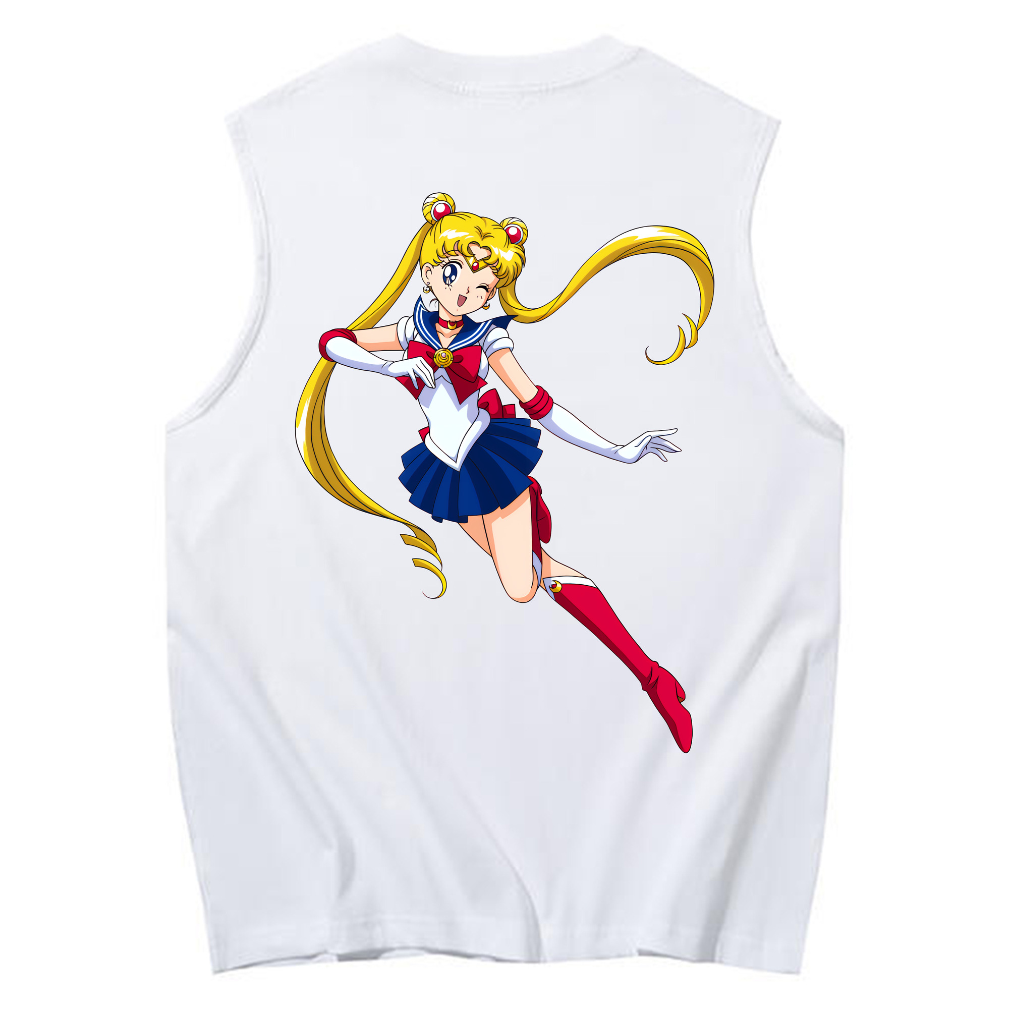 （画像用） 美少女戦士セーラームーン 月野 うさぎ つきの うさぎ Sailor Moon Tsukino Usagi コットン100％タンクトップ（背面プリント）