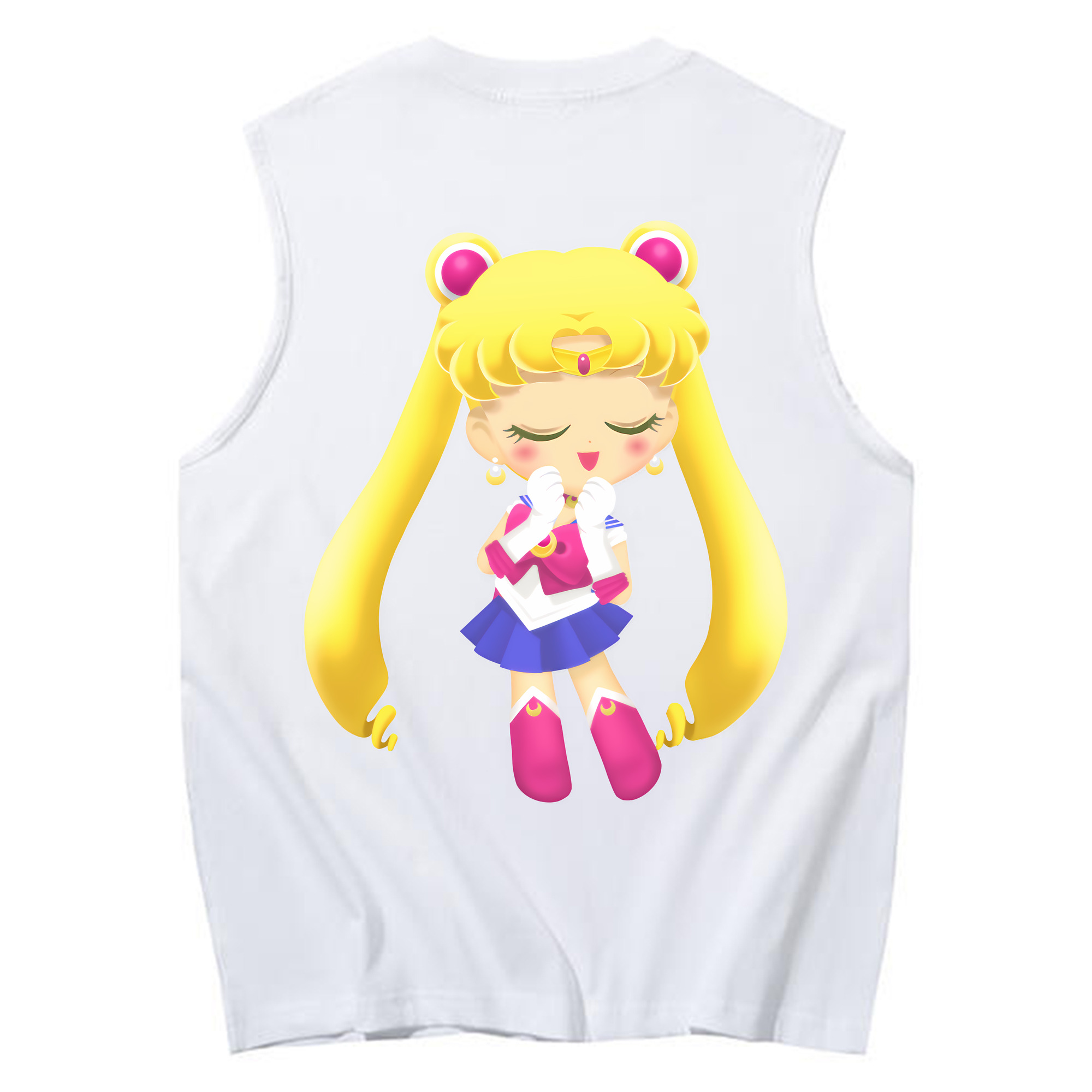 （画像用） 美少女戦士セーラームーン 月野 うさぎ つきの うさぎ Sailor Moon Tsukino Usagi コットン100％タンクトップ（背面プリント）