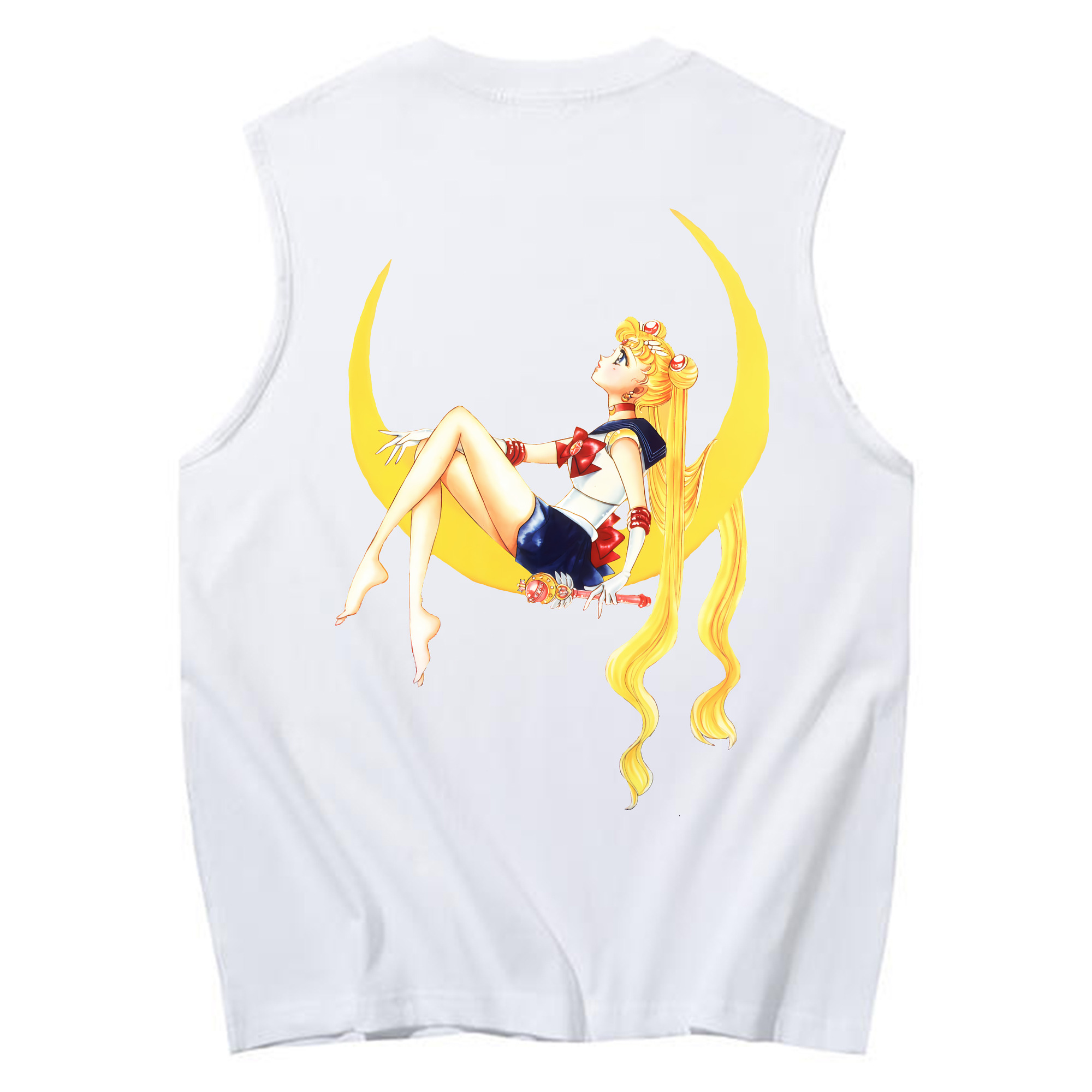 （画像用） 美少女戦士セーラームーン 月野 うさぎ つきの うさぎ Sailor Moon Tsukino Usagi コットン100％タンクトップ（背面プリント）