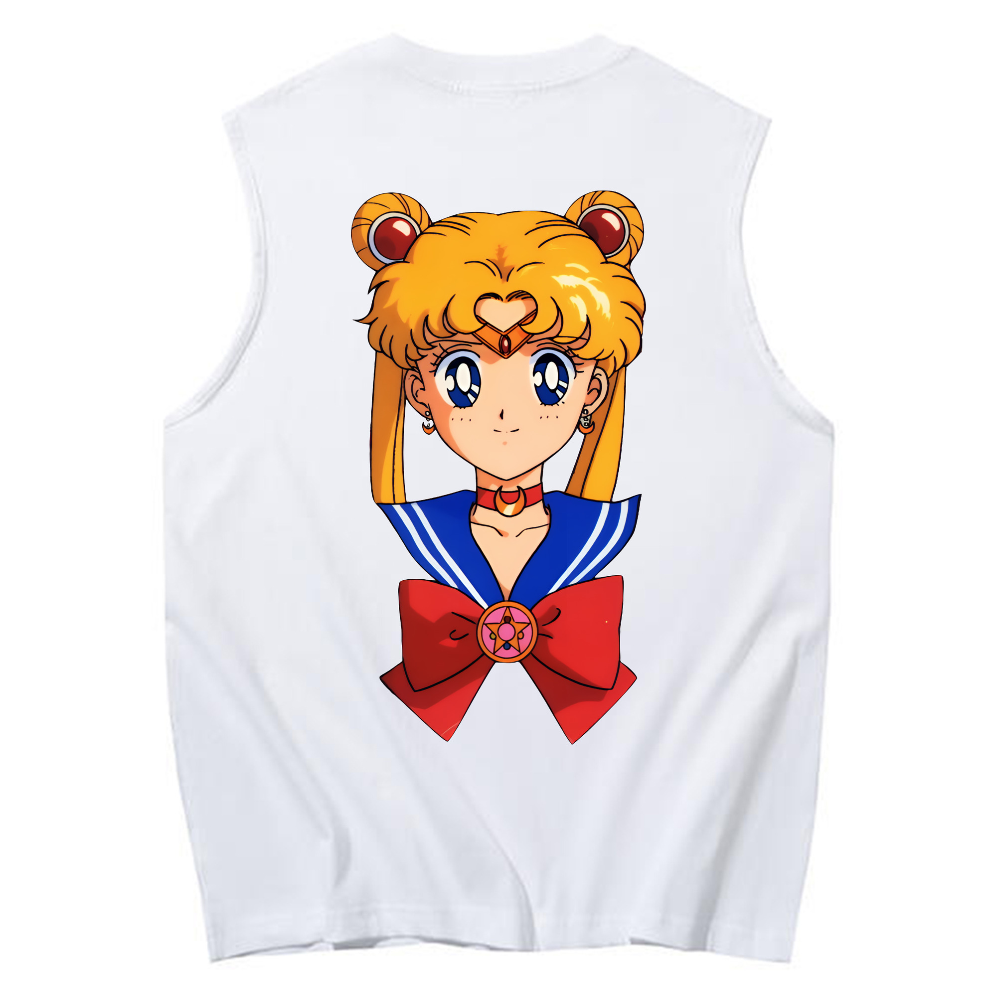 （画像用） 美少女戦士セーラームーン 月野 うさぎ つきの うさぎ Sailor Moon Tsukino Usagi コットン100％タンクトップ（背面プリント）