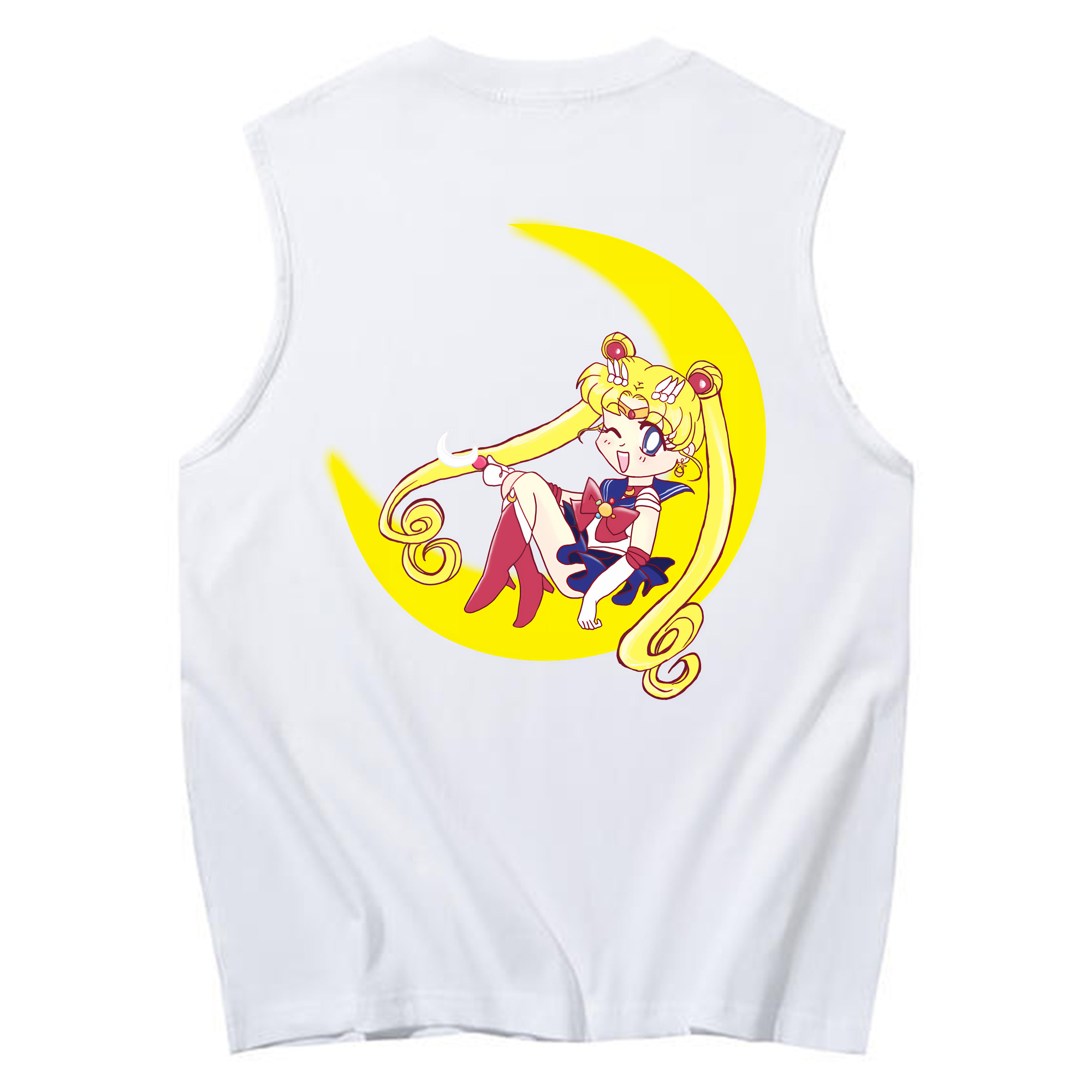 （画像用） 美少女戦士セーラームーン 月野 うさぎ つきの うさぎ Sailor Moon Tsukino Usagi コットン100％タンクトップ（背面プリント）