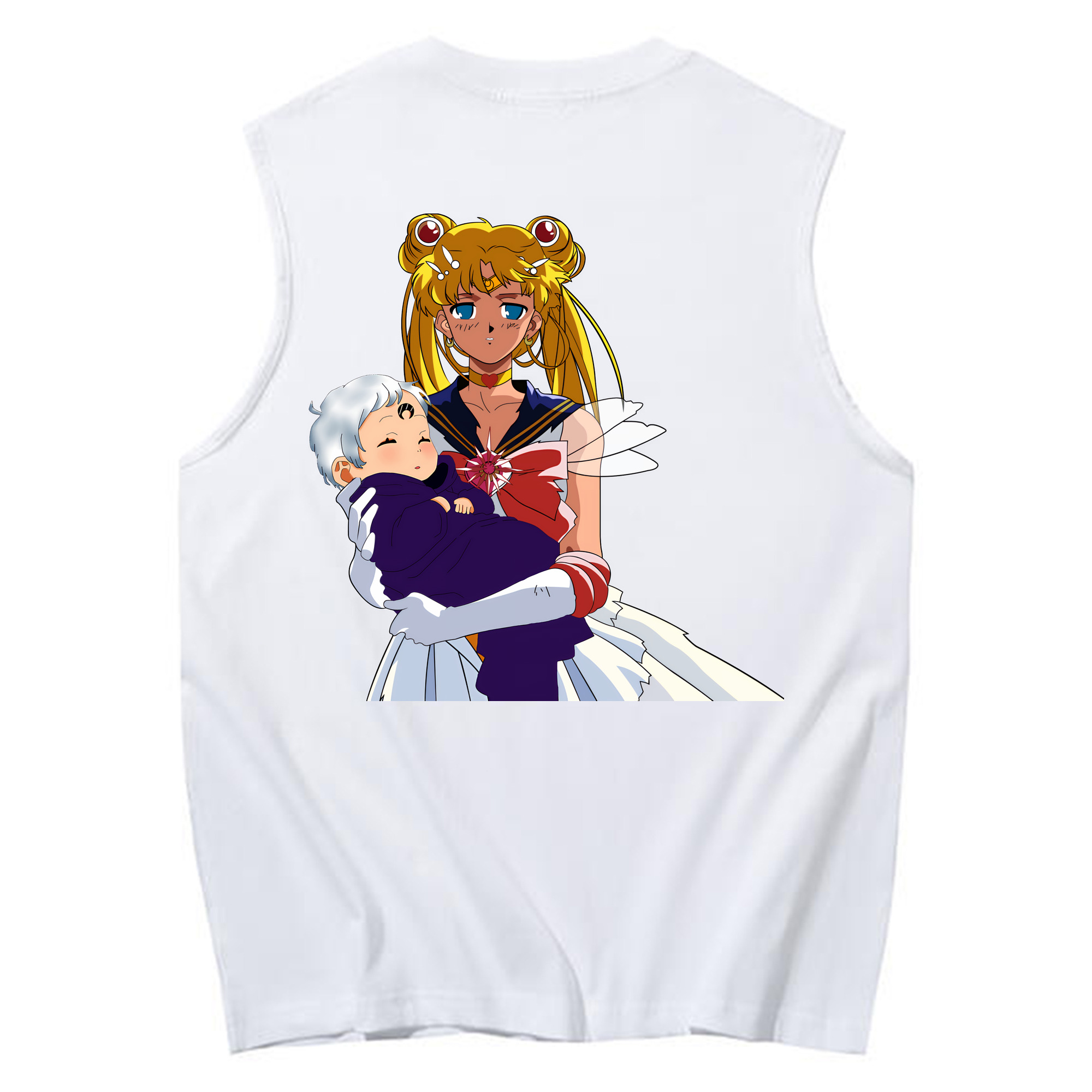 （画像用） 美少女戦士セーラームーン 月野 うさぎ つきの うさぎ Sailor Moon Tsukino Usagi コットン100％タンクトップ（背面プリント）