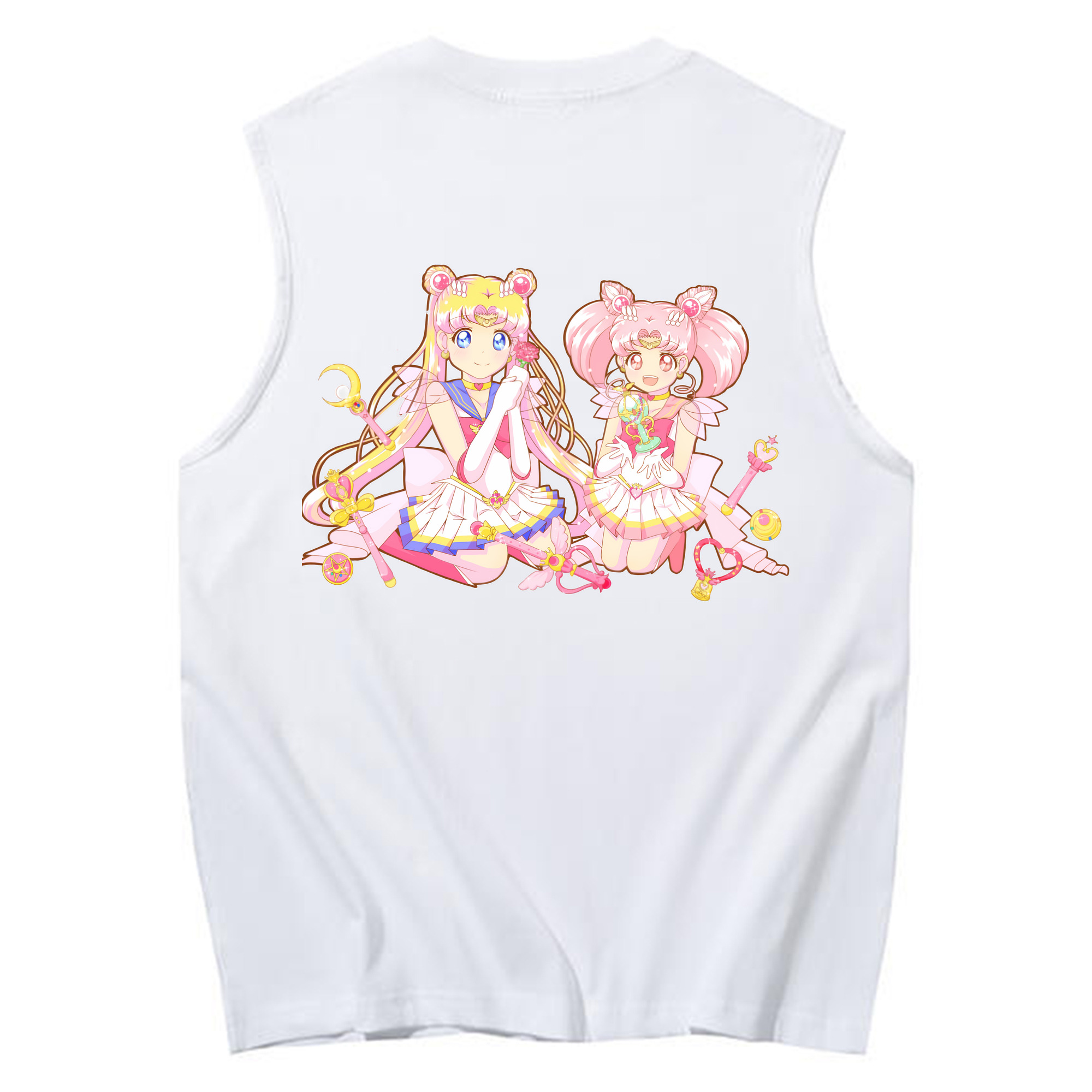 （画像用） 美少女戦士セーラームーン 月野 うさぎ つきの うさぎ Sailor Moon Tsukino Usagi コットン100％タンクトップ（背面プリント）