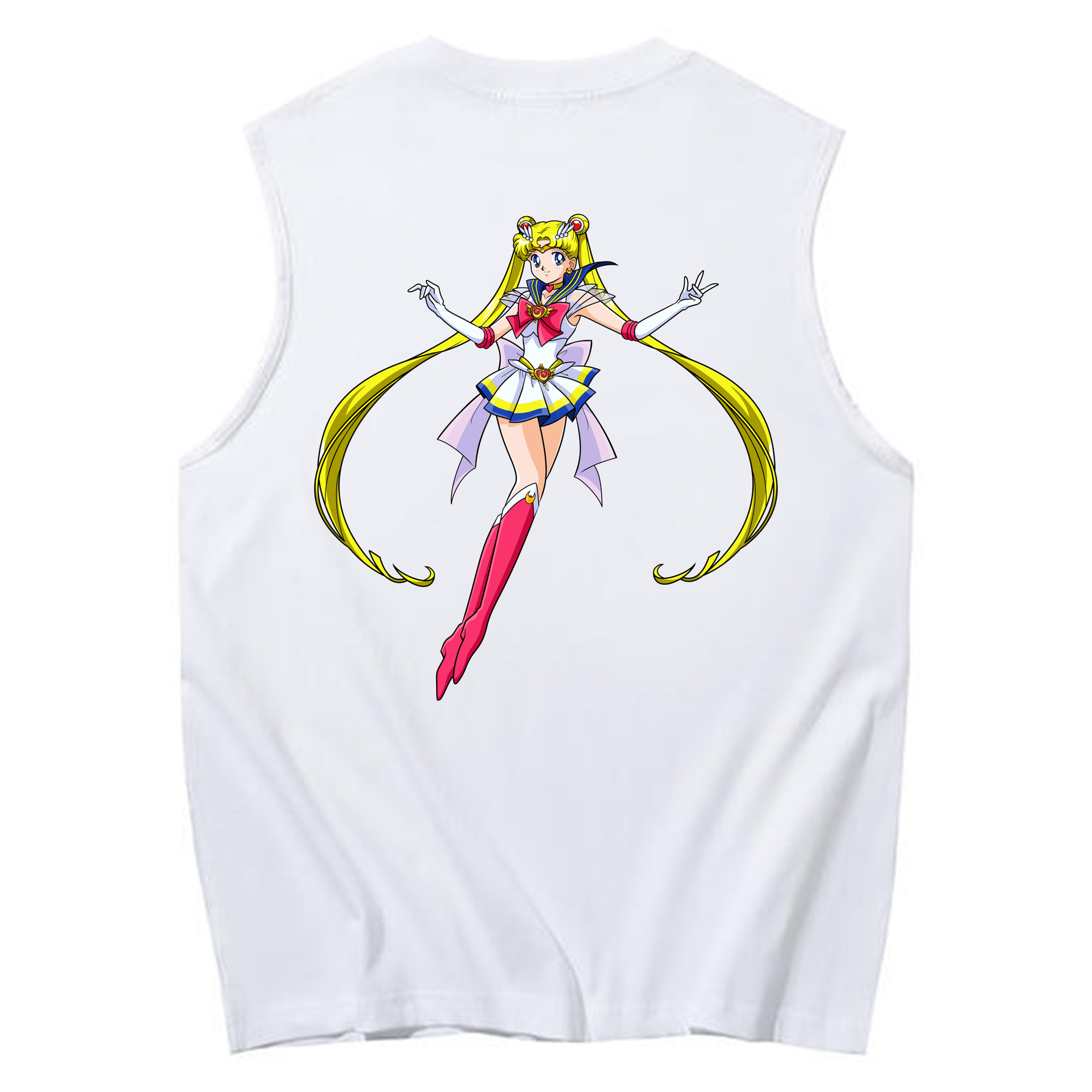 （画像用） 美少女戦士セーラームーン 月野 うさぎ つきの うさぎ Sailor Moon Tsukino Usagi コットン100％タンクトップ（背面プリント）