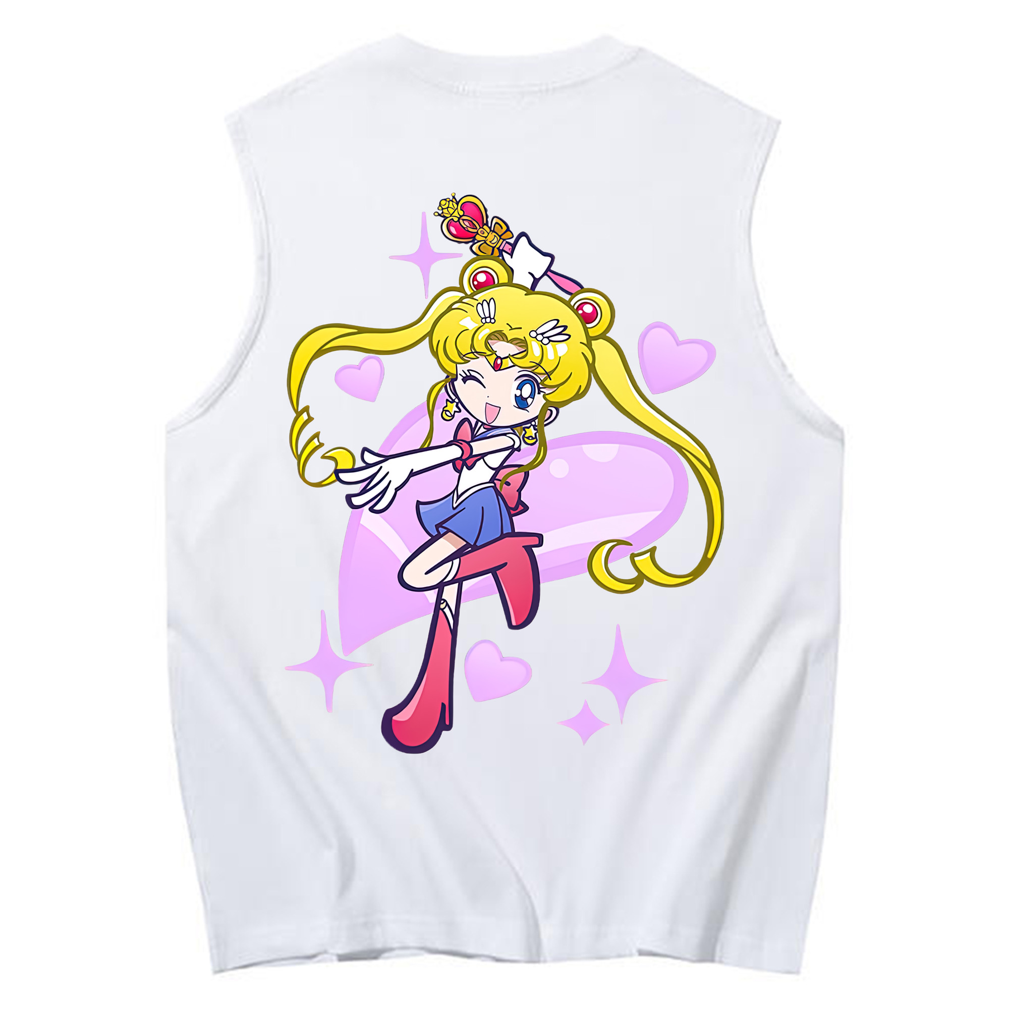（画像用） 美少女戦士セーラームーン 月野 うさぎ つきの うさぎ Sailor Moon Tsukino Usagi コットン100％タンクトップ（背面プリント）