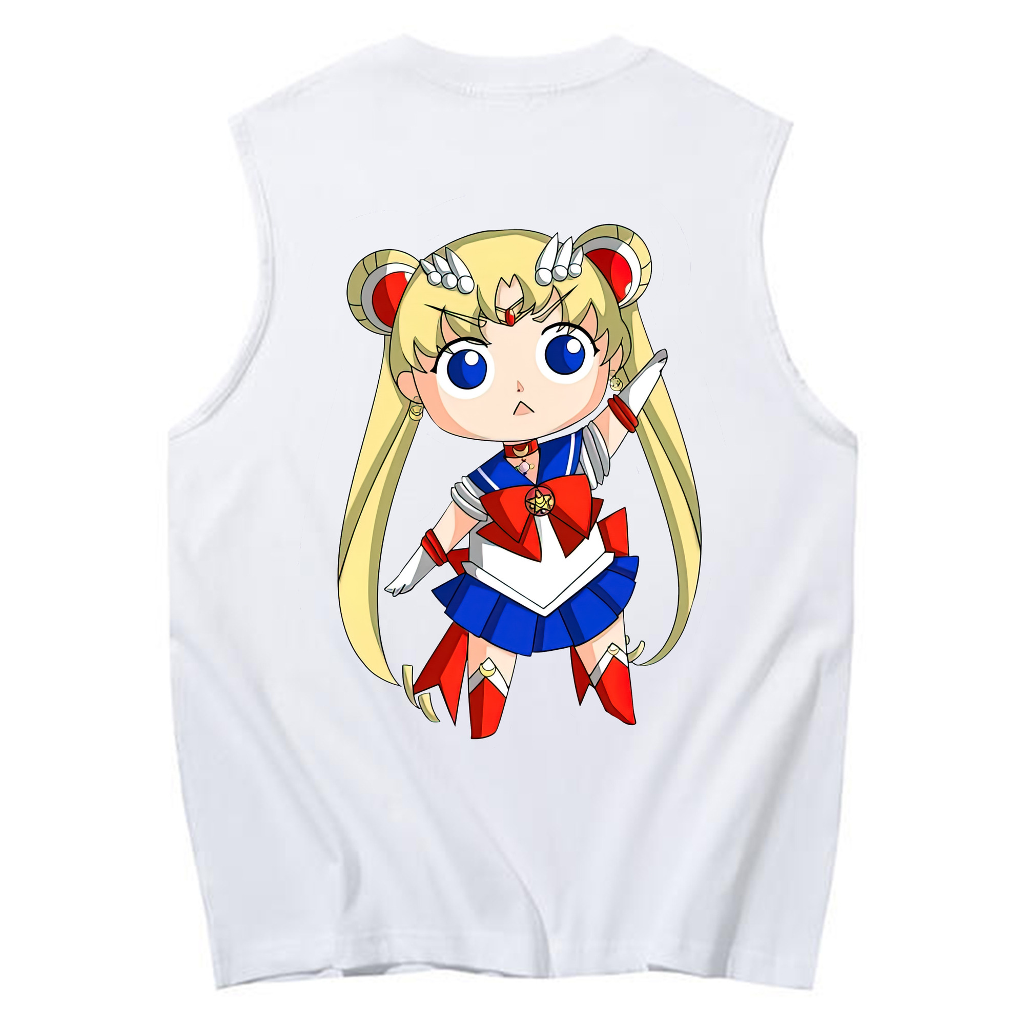 （画像用） 美少女戦士セーラームーン 月野 うさぎ つきの うさぎ Sailor Moon Tsukino Usagi コットン100％タンクトップ（背面プリント）