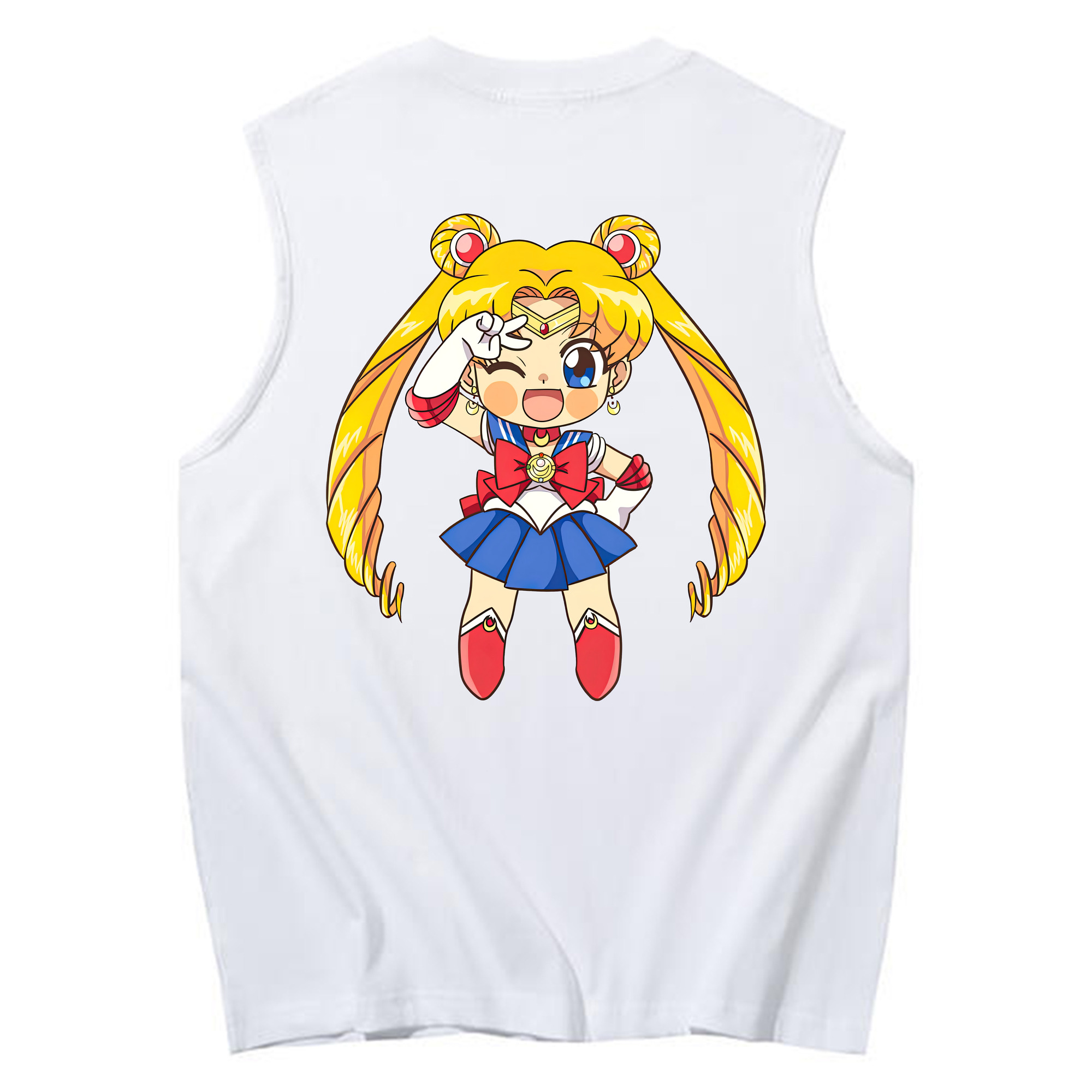 （画像用） 美少女戦士セーラームーン 月野 うさぎ つきの うさぎ Sailor Moon Tsukino Usagi コットン100％タンクトップ（背面プリント）