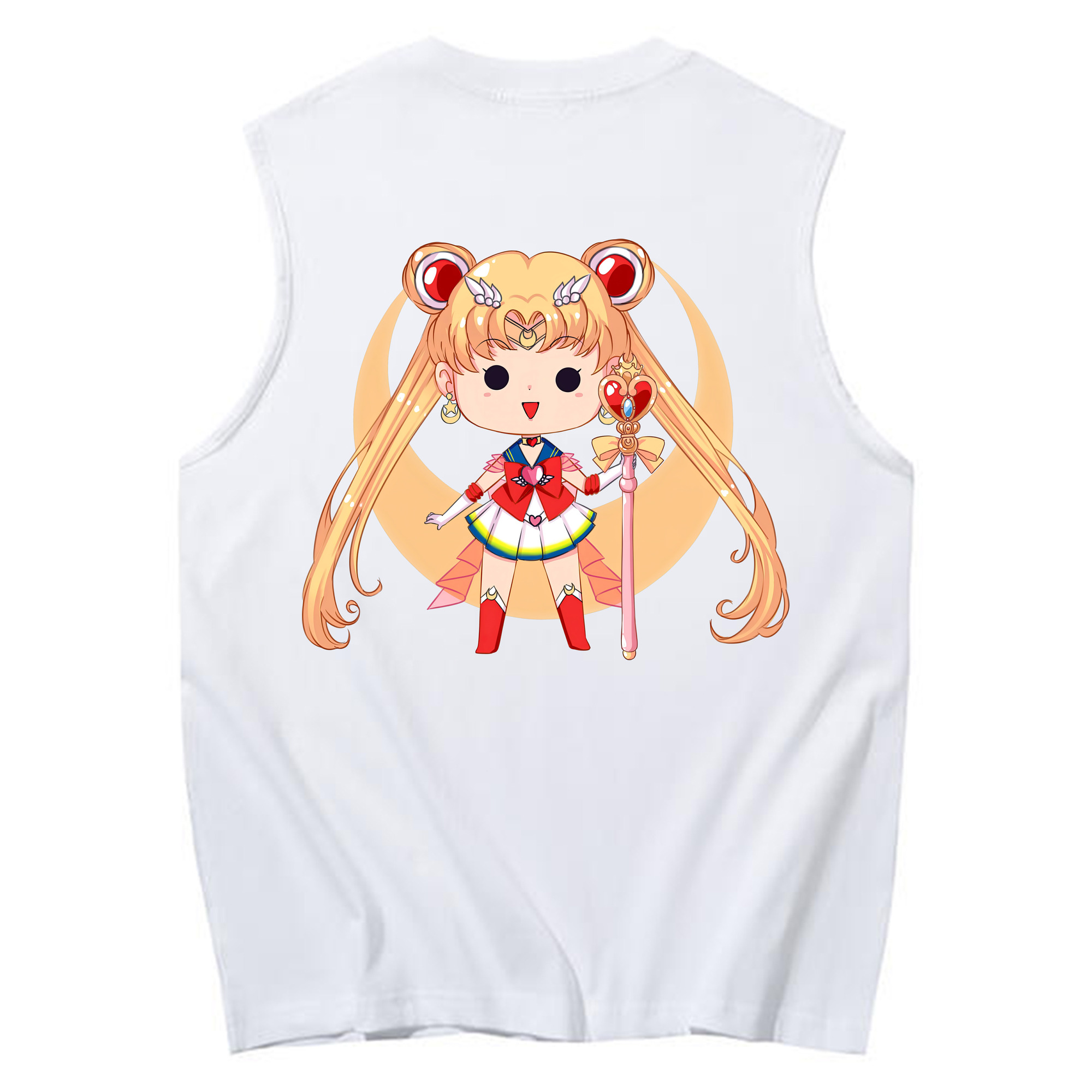 （画像用） 美少女戦士セーラームーン 月野 うさぎ つきの うさぎ Sailor Moon Tsukino Usagi コットン100％タンクトップ（背面プリント）