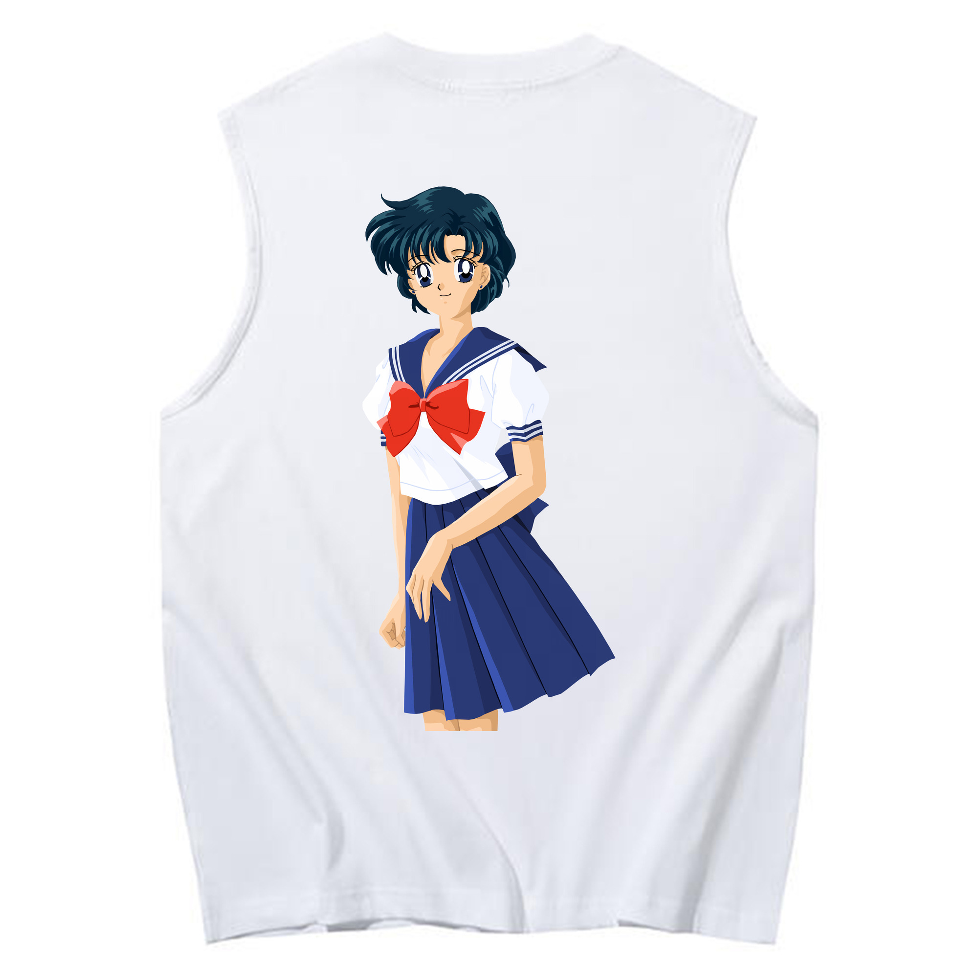 （画像用） 美少女戦士セーラームーン 水野 亜美 みずの あみ Sailor Moon Mizuno Ami コットン100％タンクトップ（背面プリント）