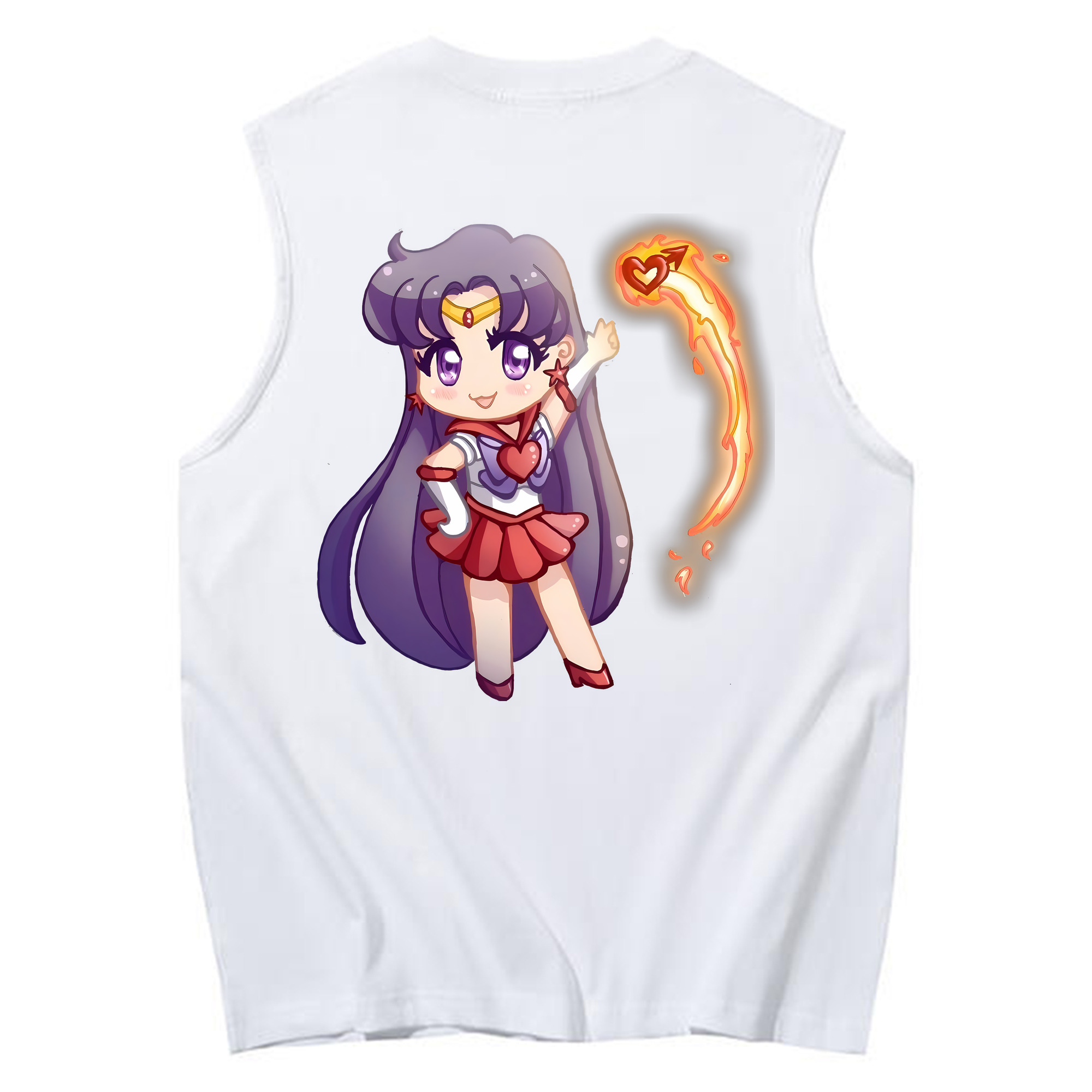 （画像用） 美少女戦士セーラームーン 火野レイ ひの レイ Sailor Moon Hino Rei （セーラーマーズ,Sailor Mars） コットン100％タンクトップ（背面プリント）