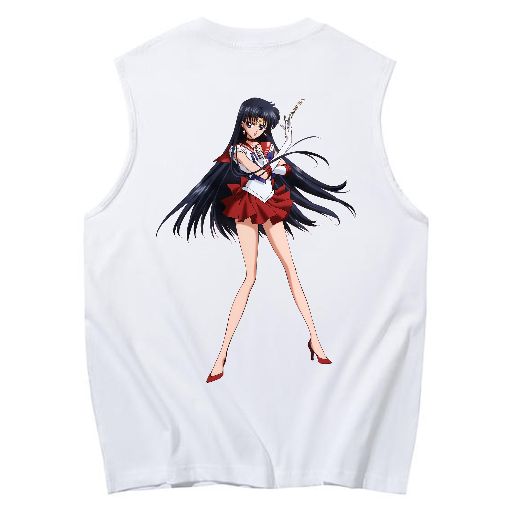 （画像用） 美少女戦士セーラームーン 火野レイ ひの レイ Sailor Moon Hino Rei （セーラーマーズ,Sailor Mars） コットン100％タンクトップ（背面プリント）