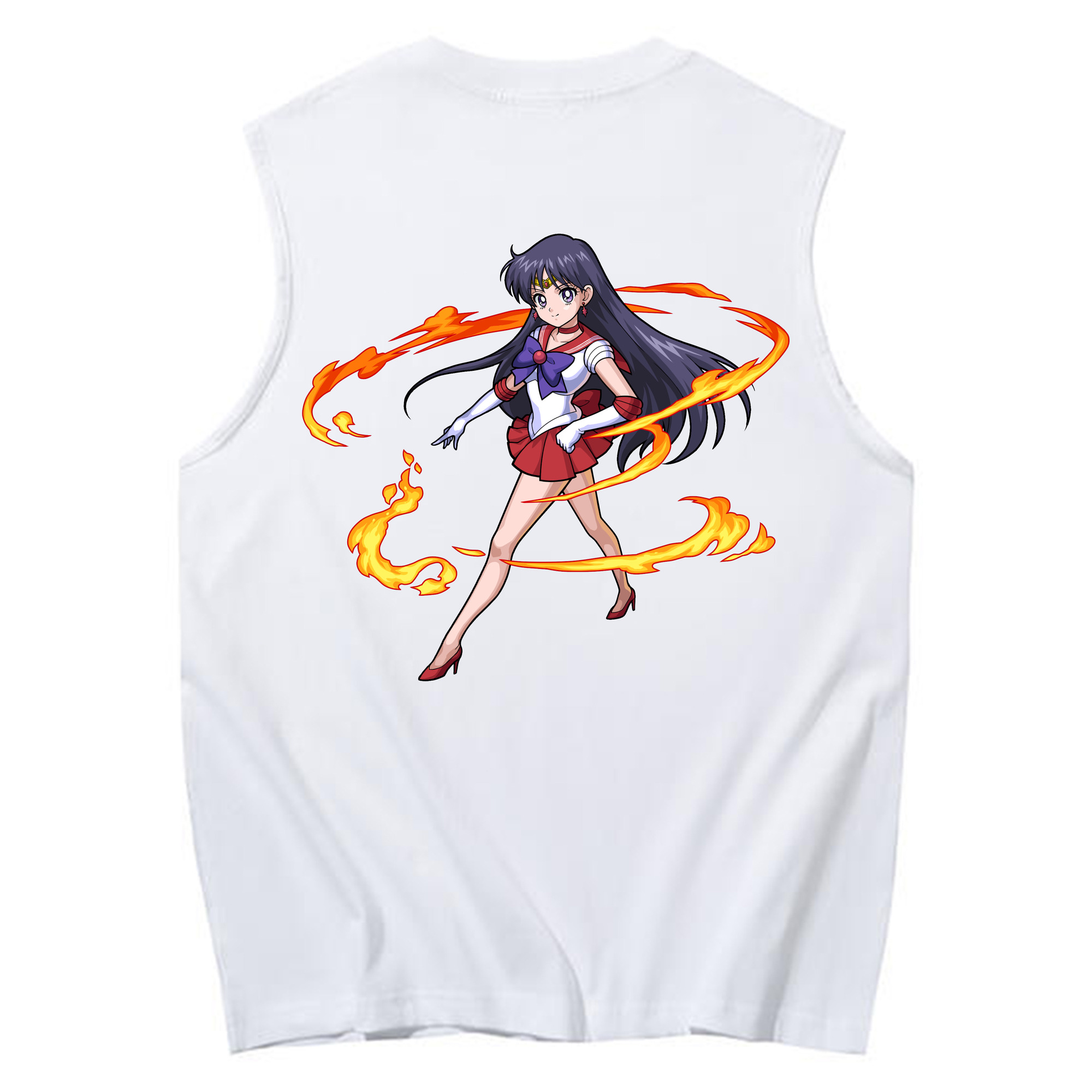 （画像用） 美少女戦士セーラームーン 火野レイ ひの レイ Sailor Moon Hino Rei （セーラーマーズ,Sailor Mars） コットン100％タンクトップ（背面プリント）