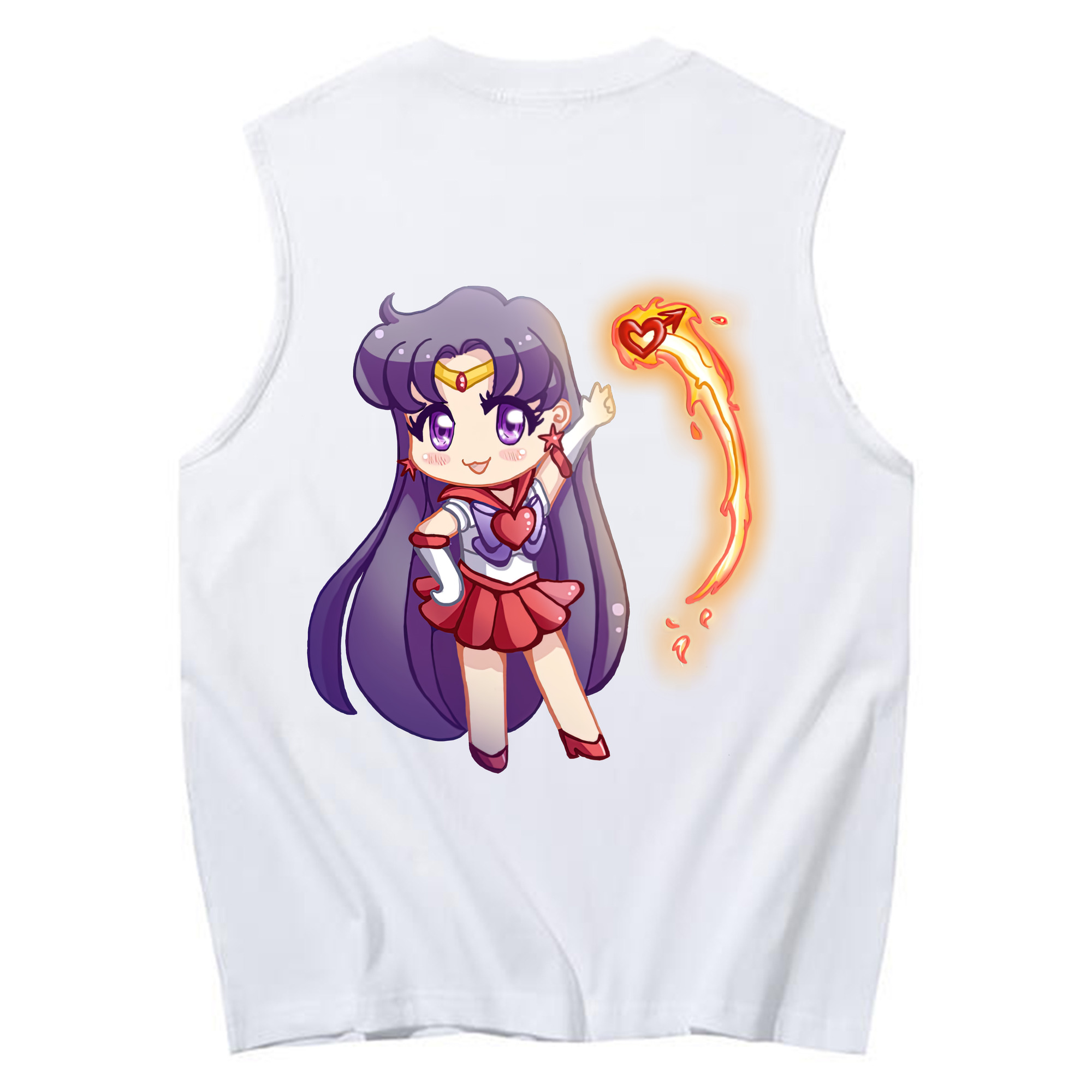 （画像用） 美少女戦士セーラームーン 火野レイ ひの レイ Sailor Moon Hino Rei （セーラーマーズ,Sailor Mars） コットン100％タンクトップ（背面プリント）