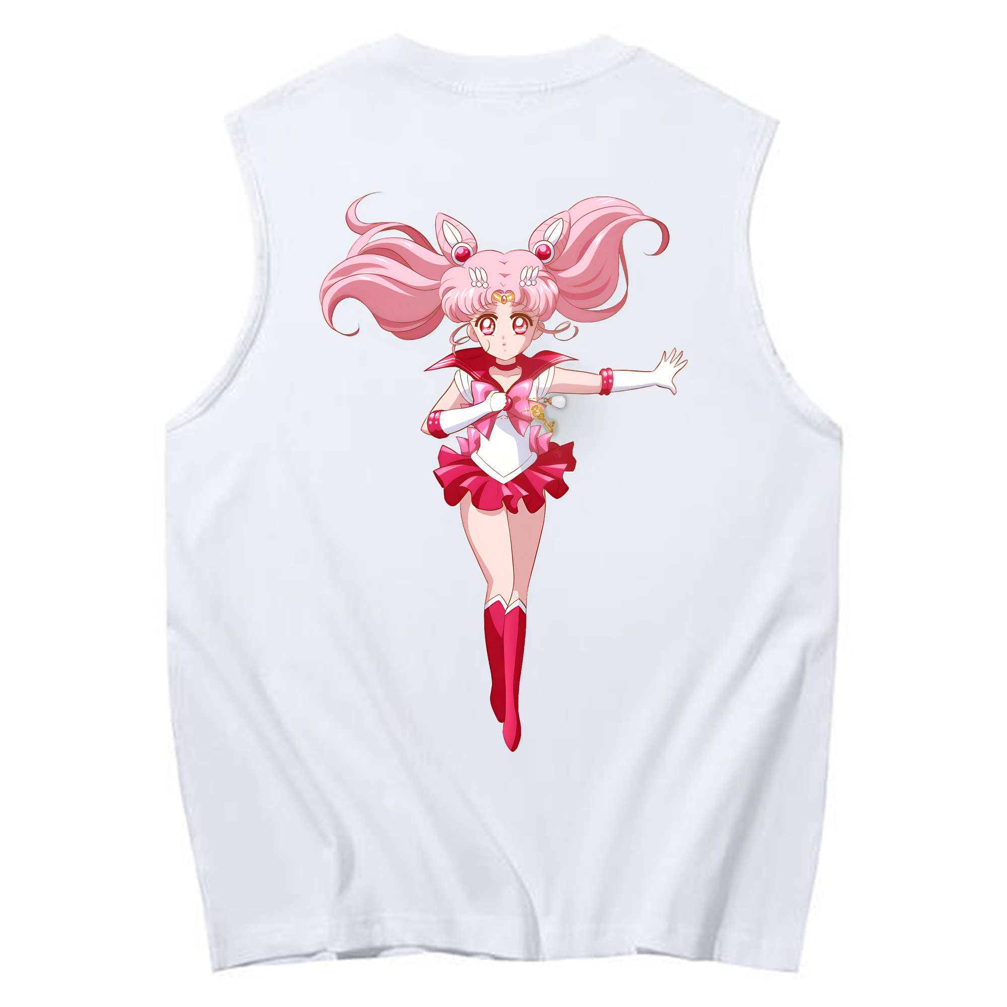 （画像用） 美少女戦士セーラームーン ちびうさ Sailor Moon Chibiusa Tsukino Usagi Small Lady Serenity コットン100％タンクトップ（背面プリント）