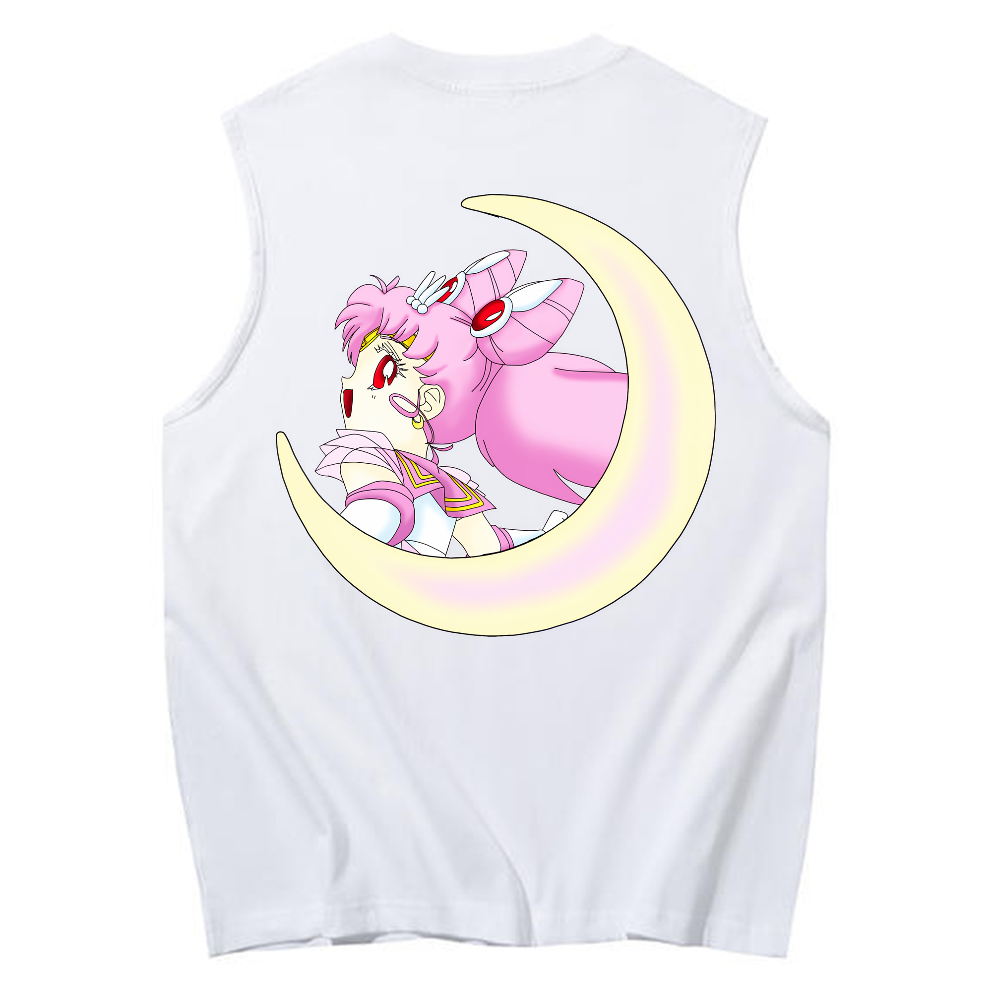 （画像用） 美少女戦士セーラームーン ちびうさ Sailor Moon Chibiusa Tsukino Usagi Small Lady Serenity コットン100％タンクトップ（背面プリント）