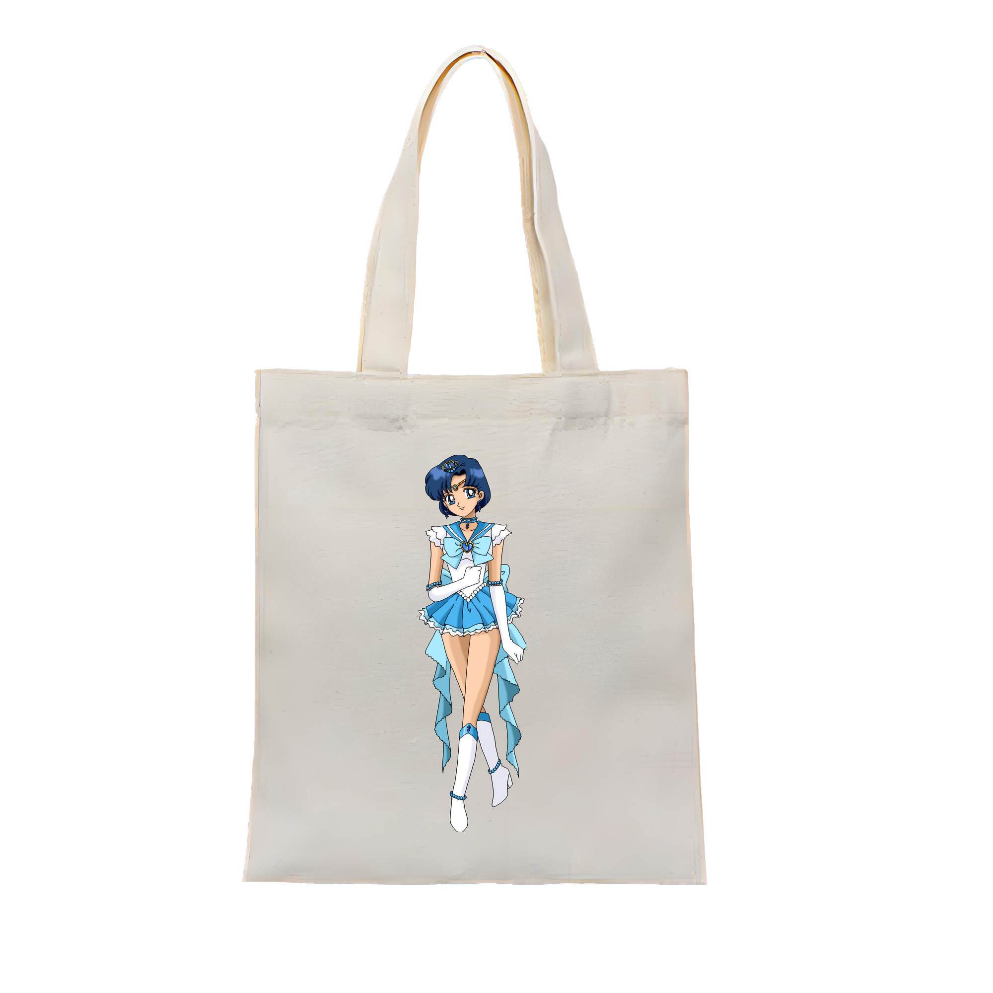 （画像用） 美少女戦士セーラームーン 水野 亜美 みずの あみ Sailor Moon Mizuno Ami 縦型キャンバス生地手提げバッグ　トートバッグ