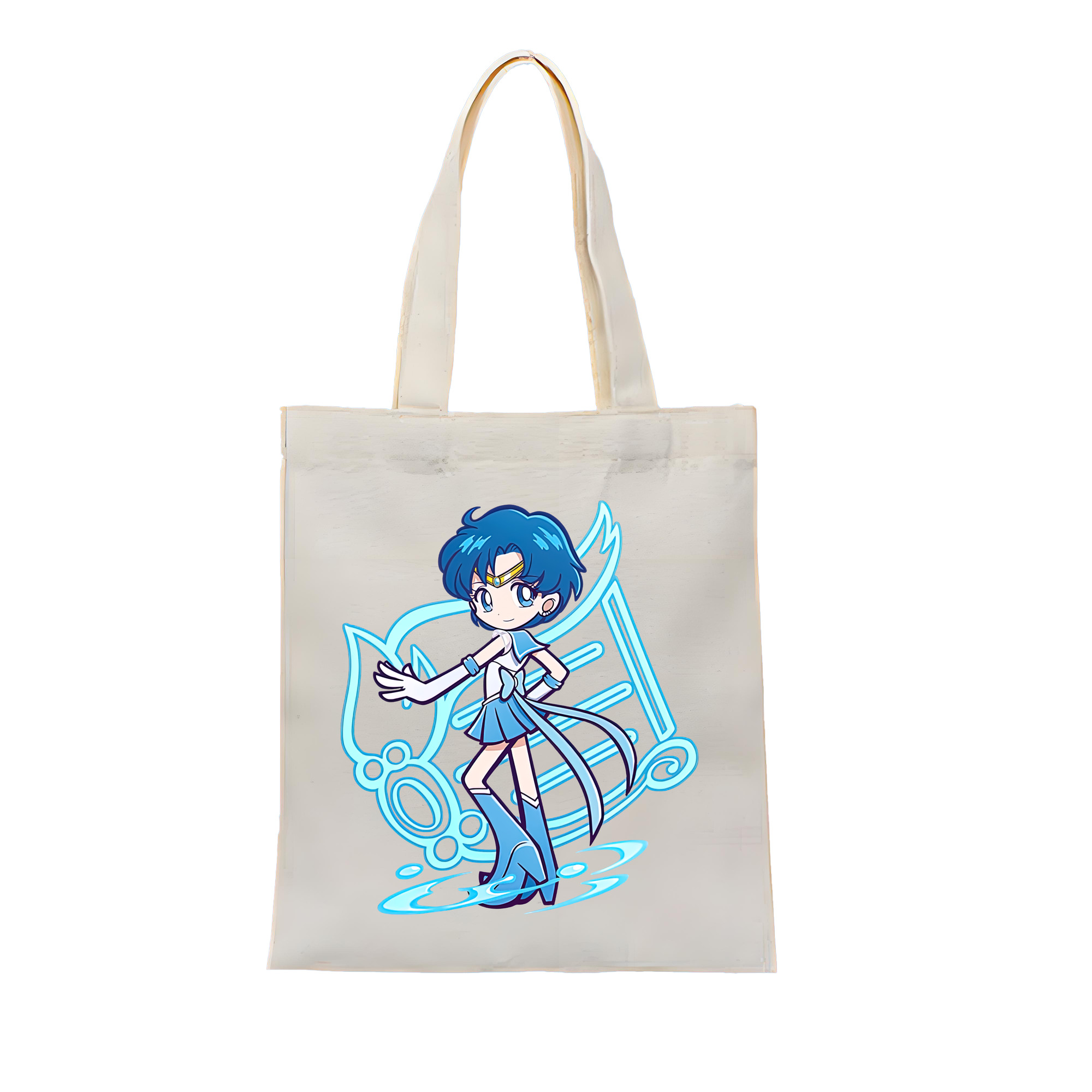 （画像用） 美少女戦士セーラームーン 水野 亜美 みずの あみ Sailor Moon Mizuno Ami 縦型キャンバス生地手提げバッグ　トートバッグ