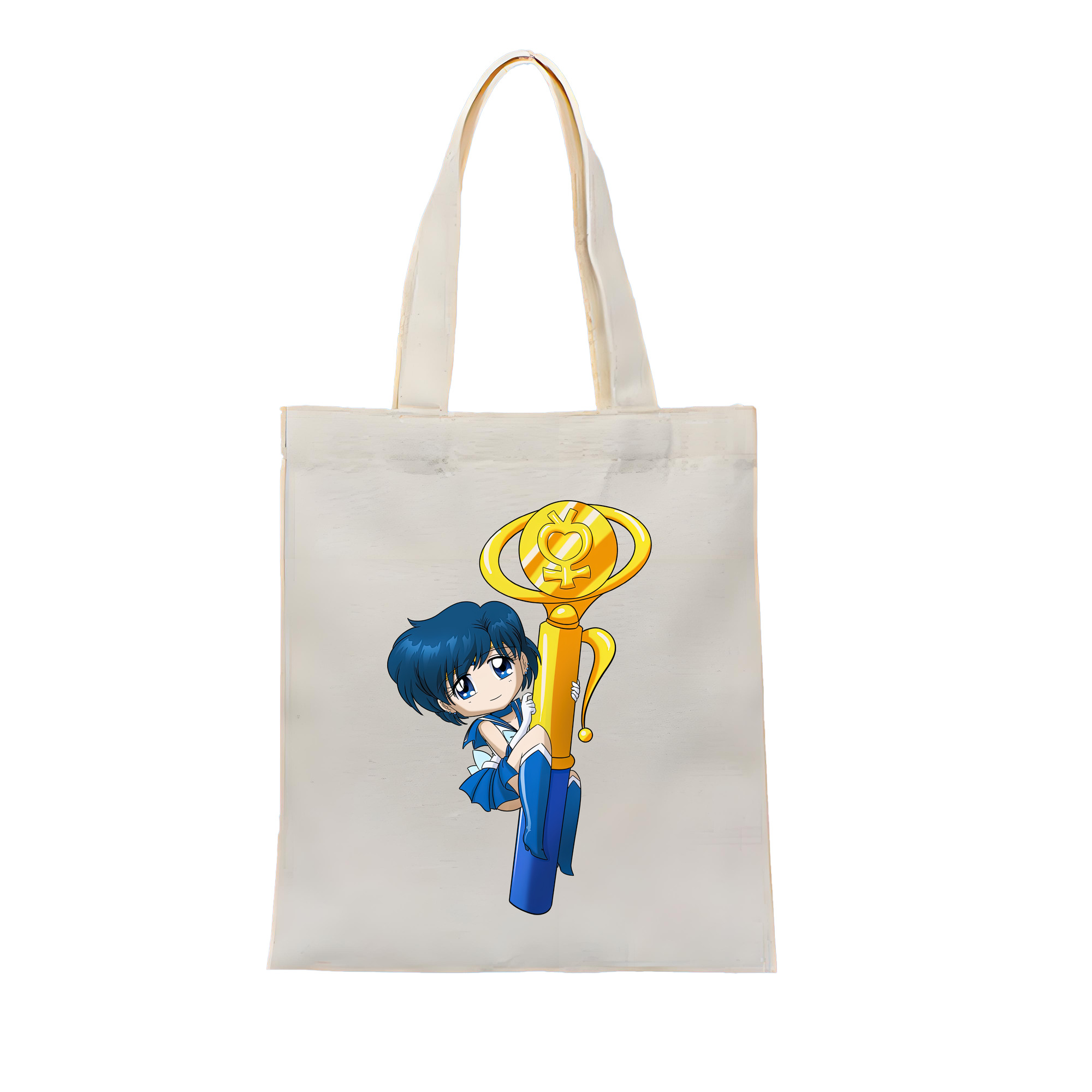 （画像用） 美少女戦士セーラームーン 水野 亜美 みずの あみ Sailor Moon Mizuno Ami 縦型キャンバス生地手提げバッグ　トートバッグ