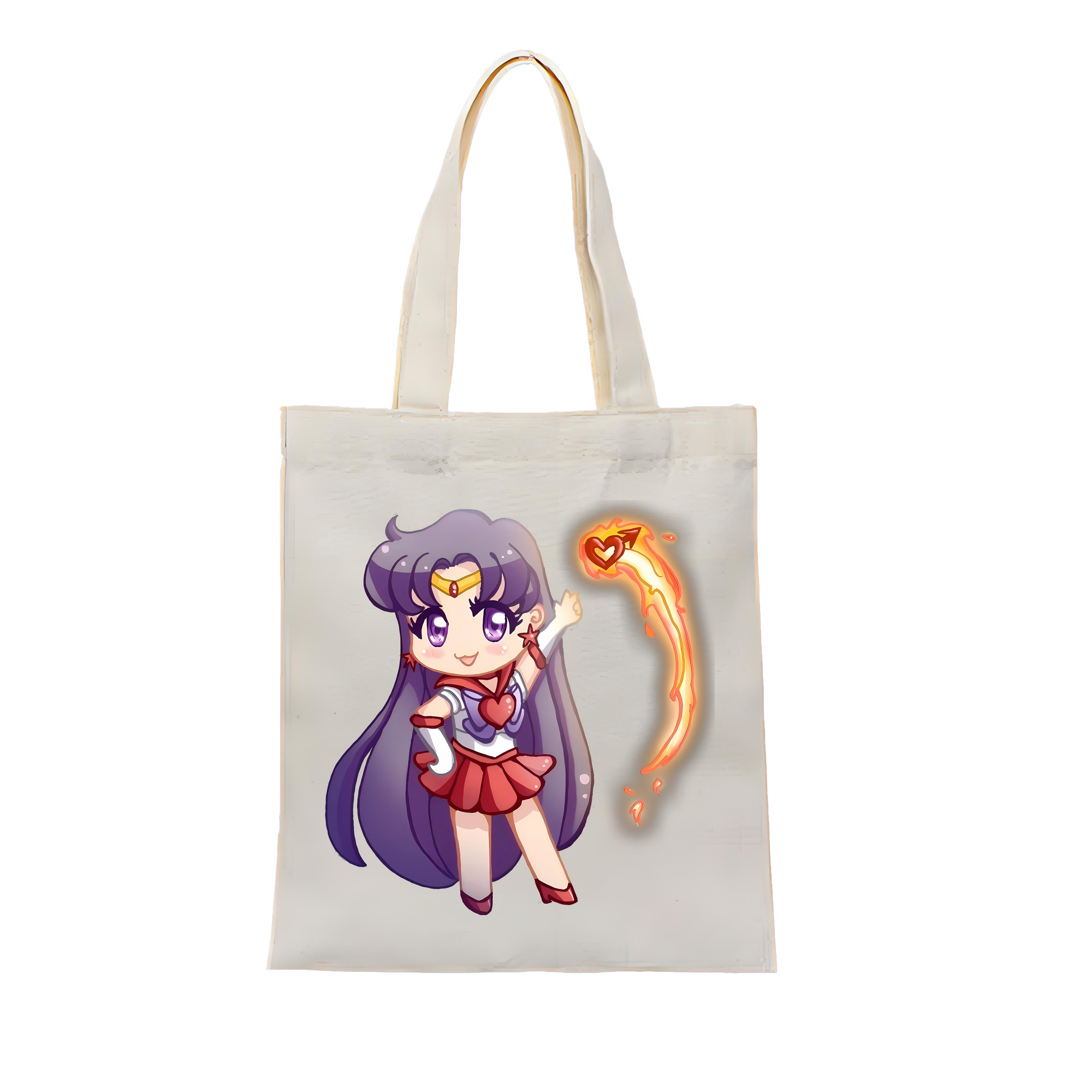 （画像用） 美少女戦士セーラームーン 火野レイ ひの レイ Sailor Moon Hino Rei （セーラーマーズ,Sailor Mars） 縦型キャンバス生地手提げバッグ　トートバッグ