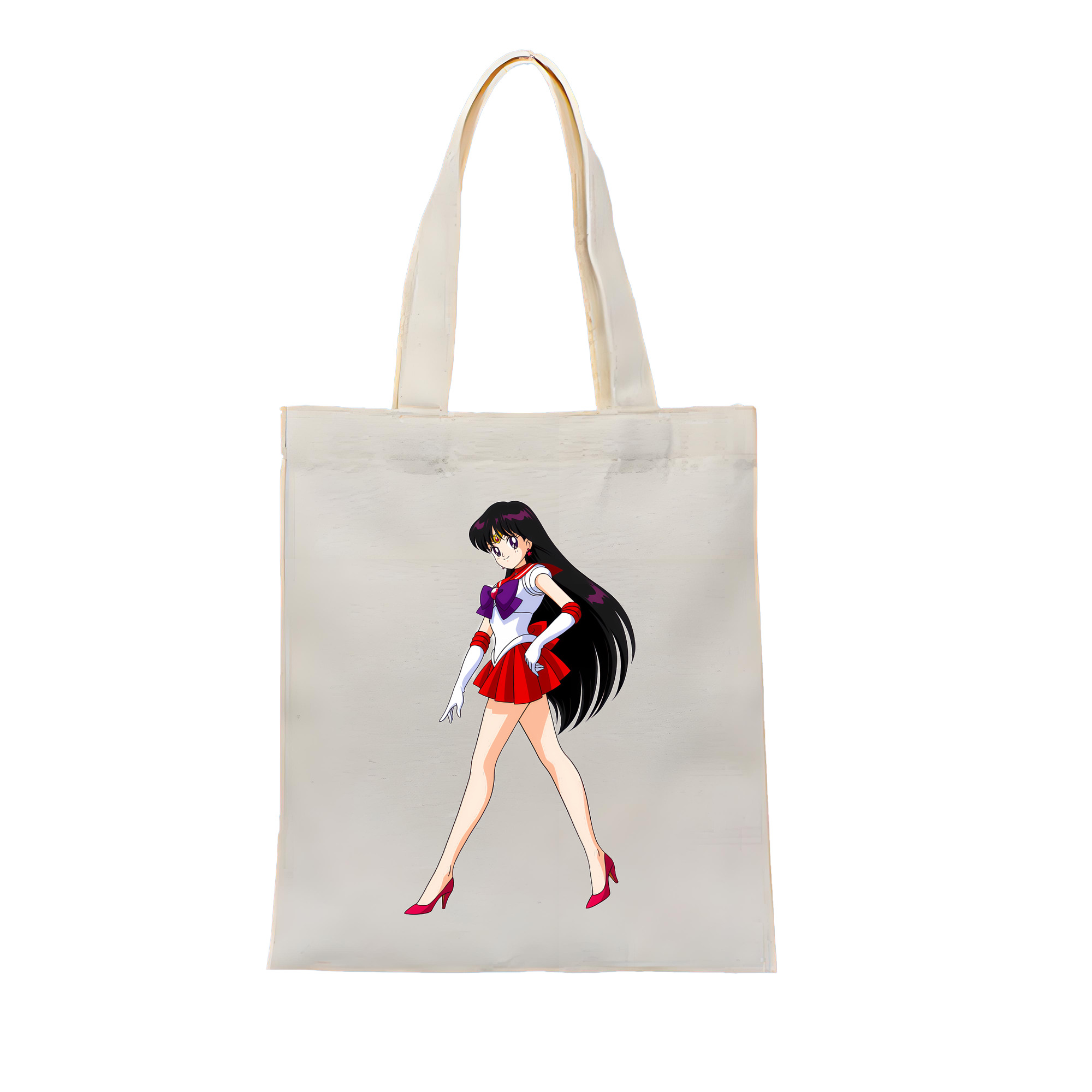 （画像用） 美少女戦士セーラームーン 火野レイ ひの レイ Sailor Moon Hino Rei （セーラーマーズ,Sailor Mars） 縦型キャンバス生地手提げバッグ　トートバッグ