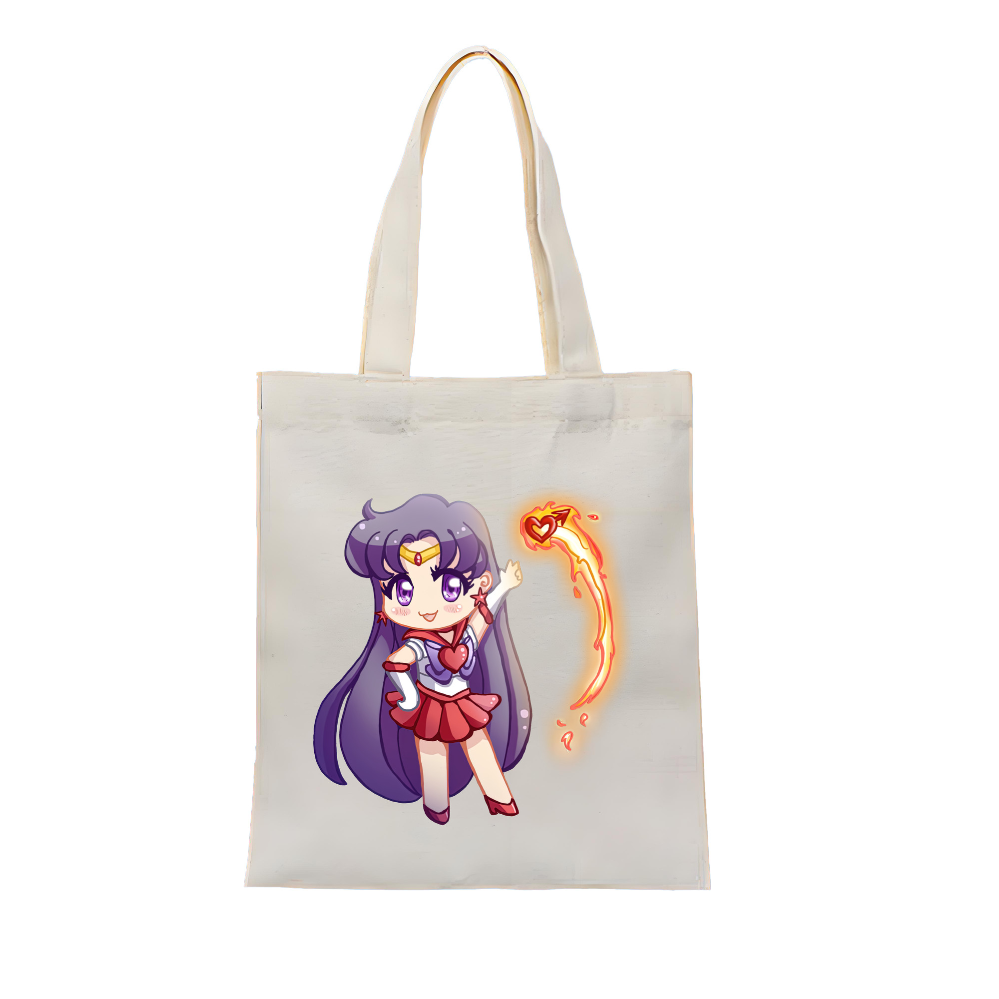 （画像用） 美少女戦士セーラームーン 火野レイ ひの レイ Sailor Moon Hino Rei （セーラーマーズ,Sailor Mars） 縦型キャンバス生地手提げバッグ　トートバッグ