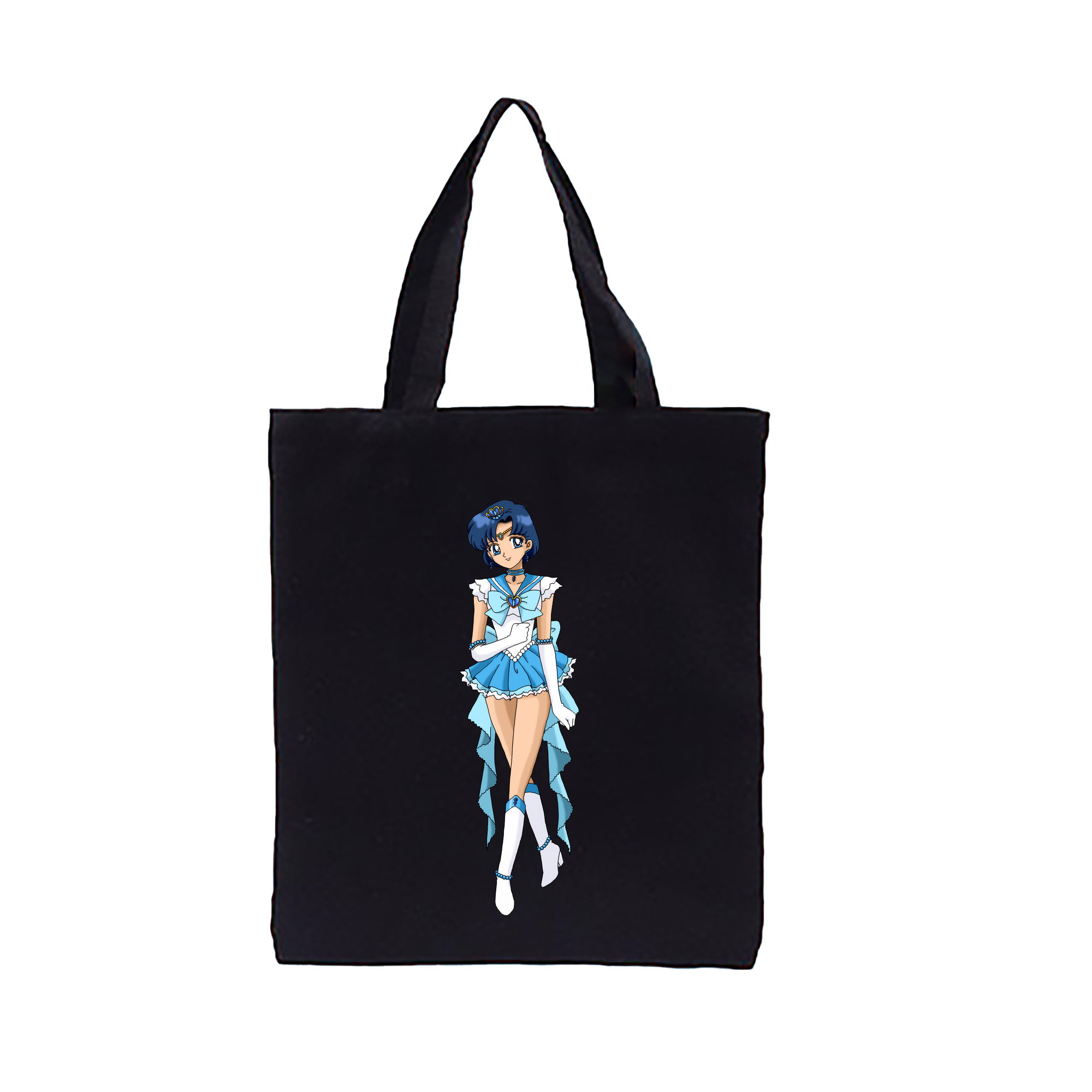 （画像用） 美少女戦士セーラームーン 水野 亜美 みずの あみ Sailor Moon Mizuno Ami 縦型キャンバス生地手提げバッグ　トートバッグ