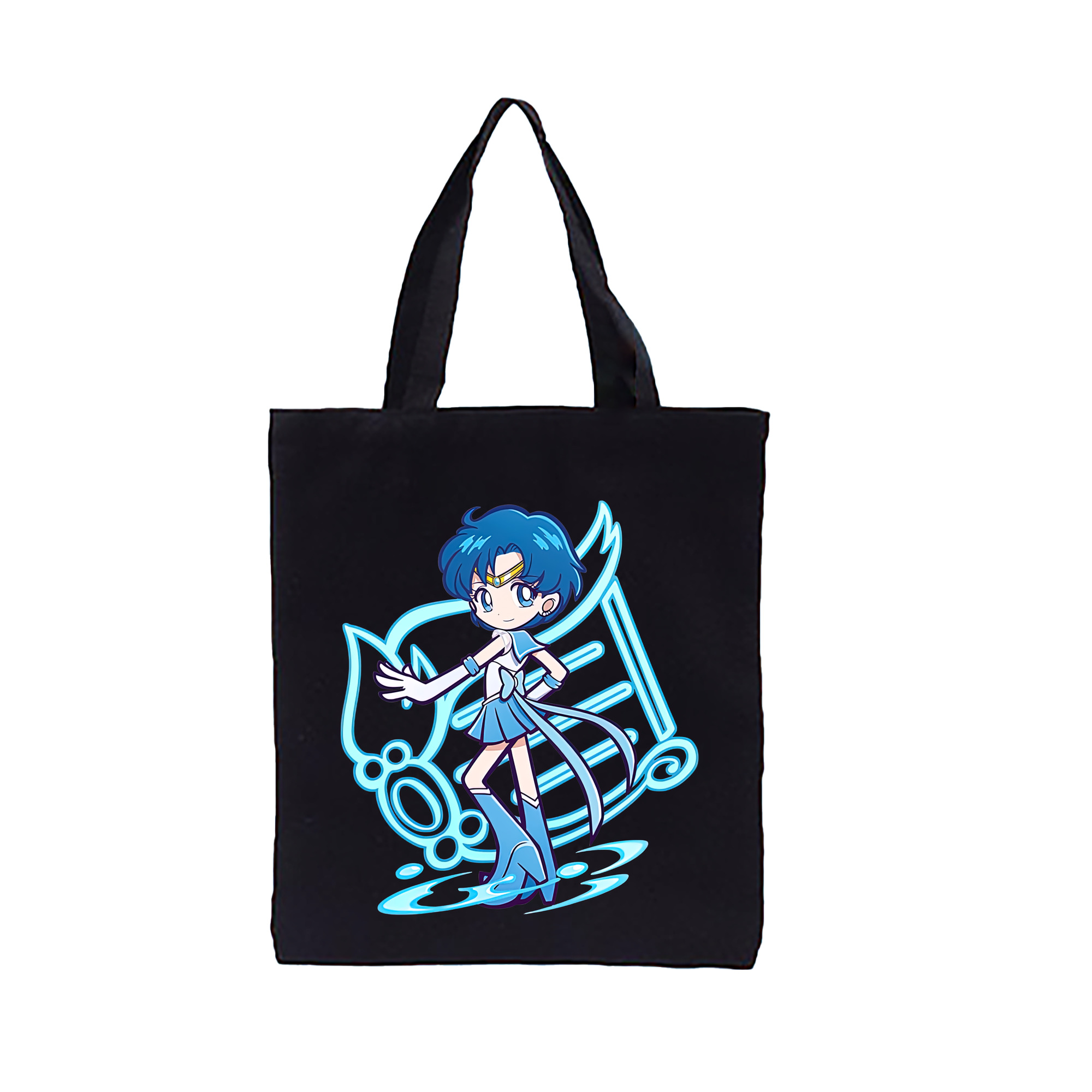 （画像用） 美少女戦士セーラームーン 水野 亜美 みずの あみ Sailor Moon Mizuno Ami 縦型キャンバス生地手提げバッグ　トートバッグ