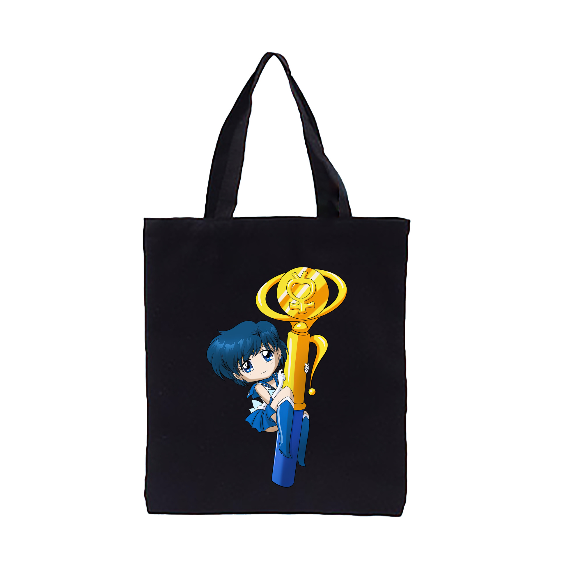 （画像用） 美少女戦士セーラームーン 水野 亜美 みずの あみ Sailor Moon Mizuno Ami 縦型キャンバス生地手提げバッグ　トートバッグ