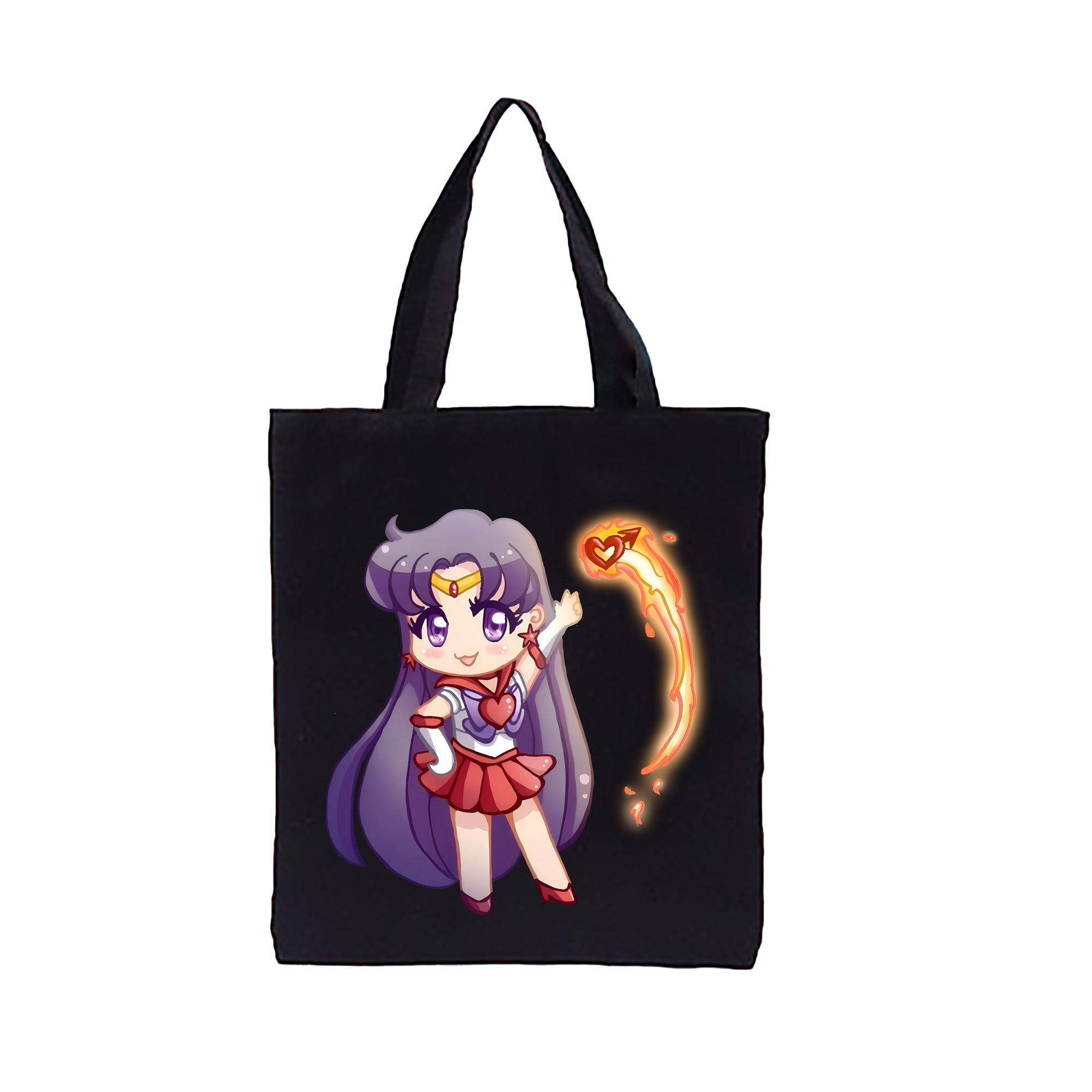 （画像用） 美少女戦士セーラームーン 火野レイ ひの レイ Sailor Moon Hino Rei （セーラーマーズ,Sailor Mars） 縦型キャンバス生地手提げバッグ　トートバッグ