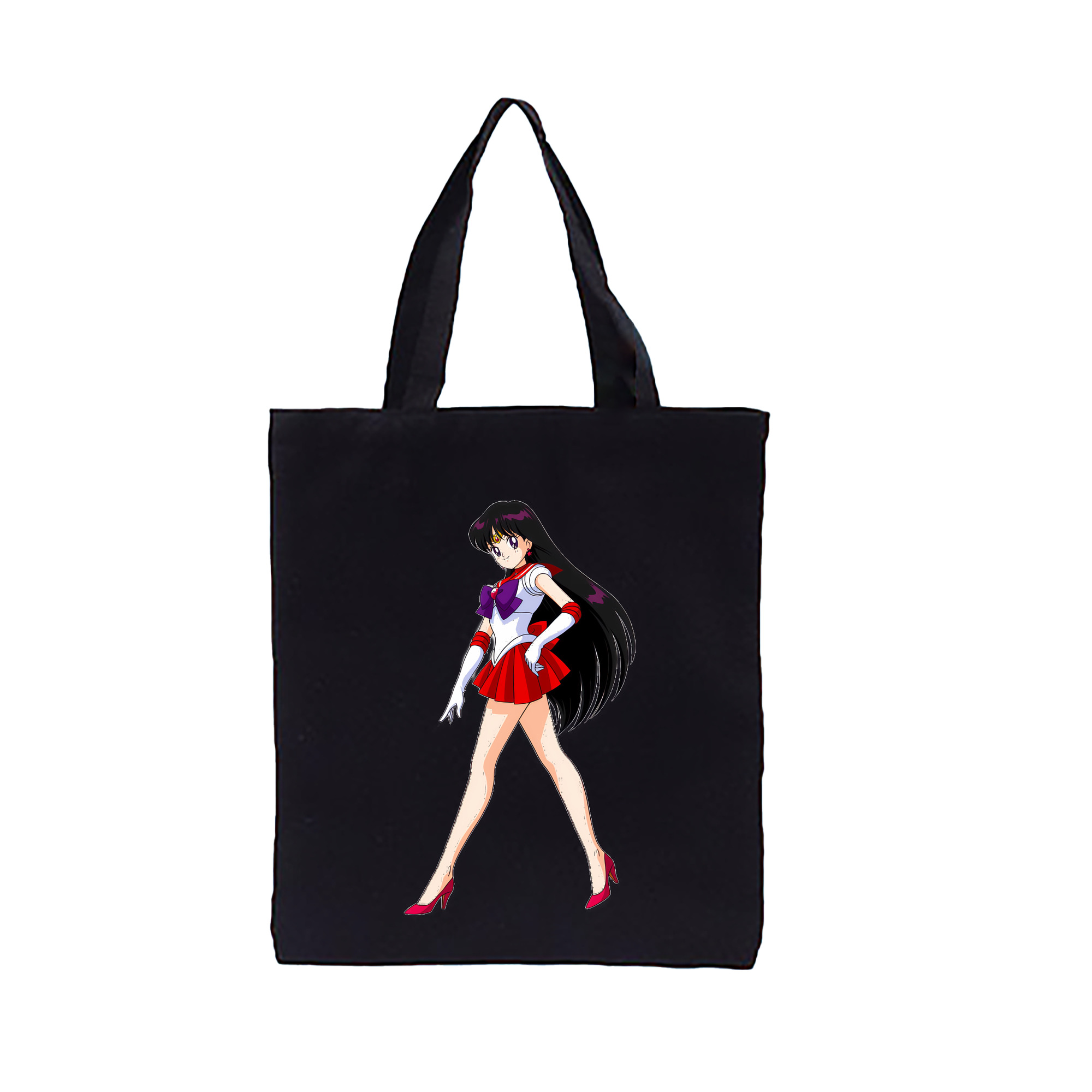 （画像用） 美少女戦士セーラームーン 火野レイ ひの レイ Sailor Moon Hino Rei （セーラーマーズ,Sailor Mars） 縦型キャンバス生地手提げバッグ　トートバッグ