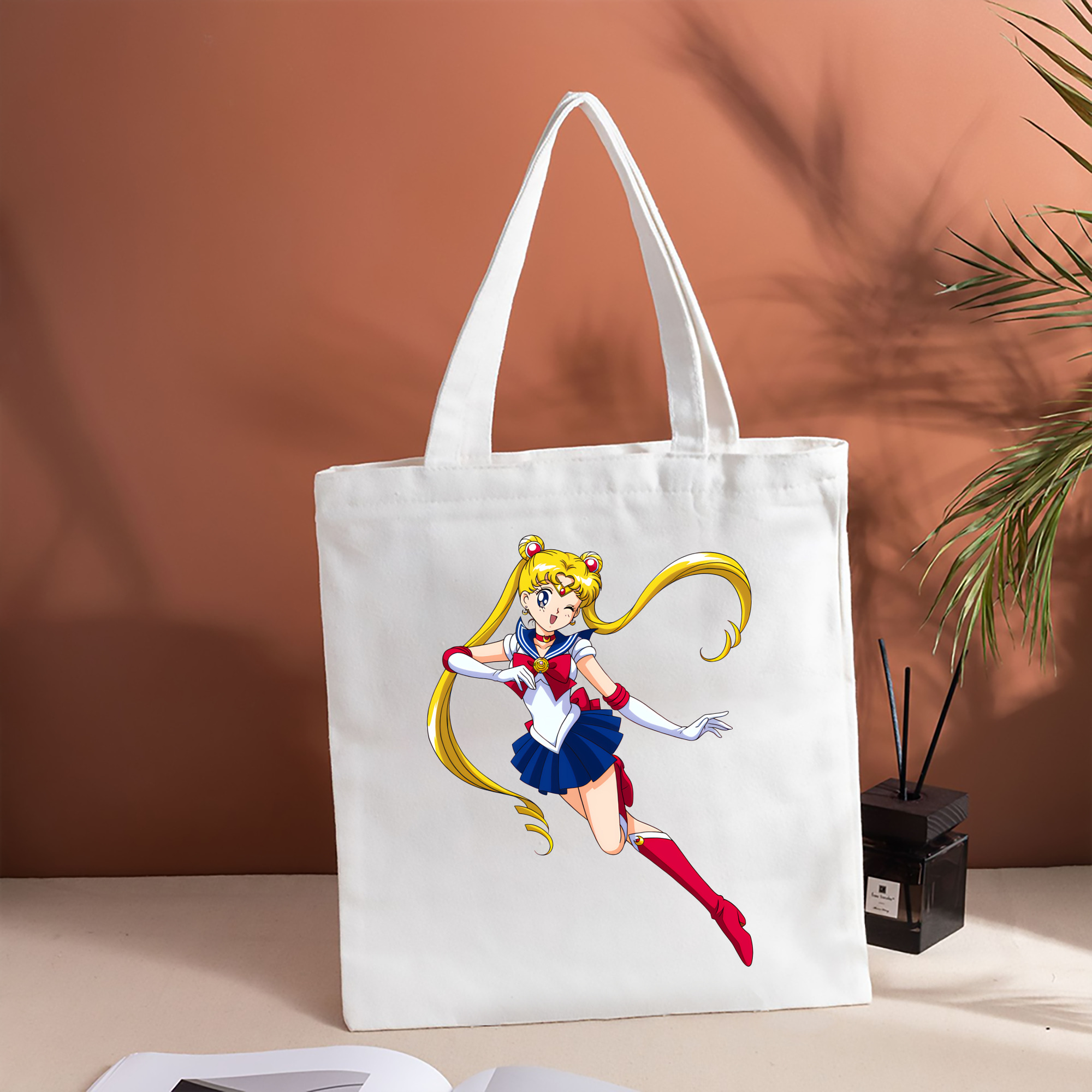 美少女戦士セーラームーン 月野 うさぎ つきの うさぎ Sailor Moon Tsukino Usagi 縦型キャンバス生地手提げバッグ　トートバッグ