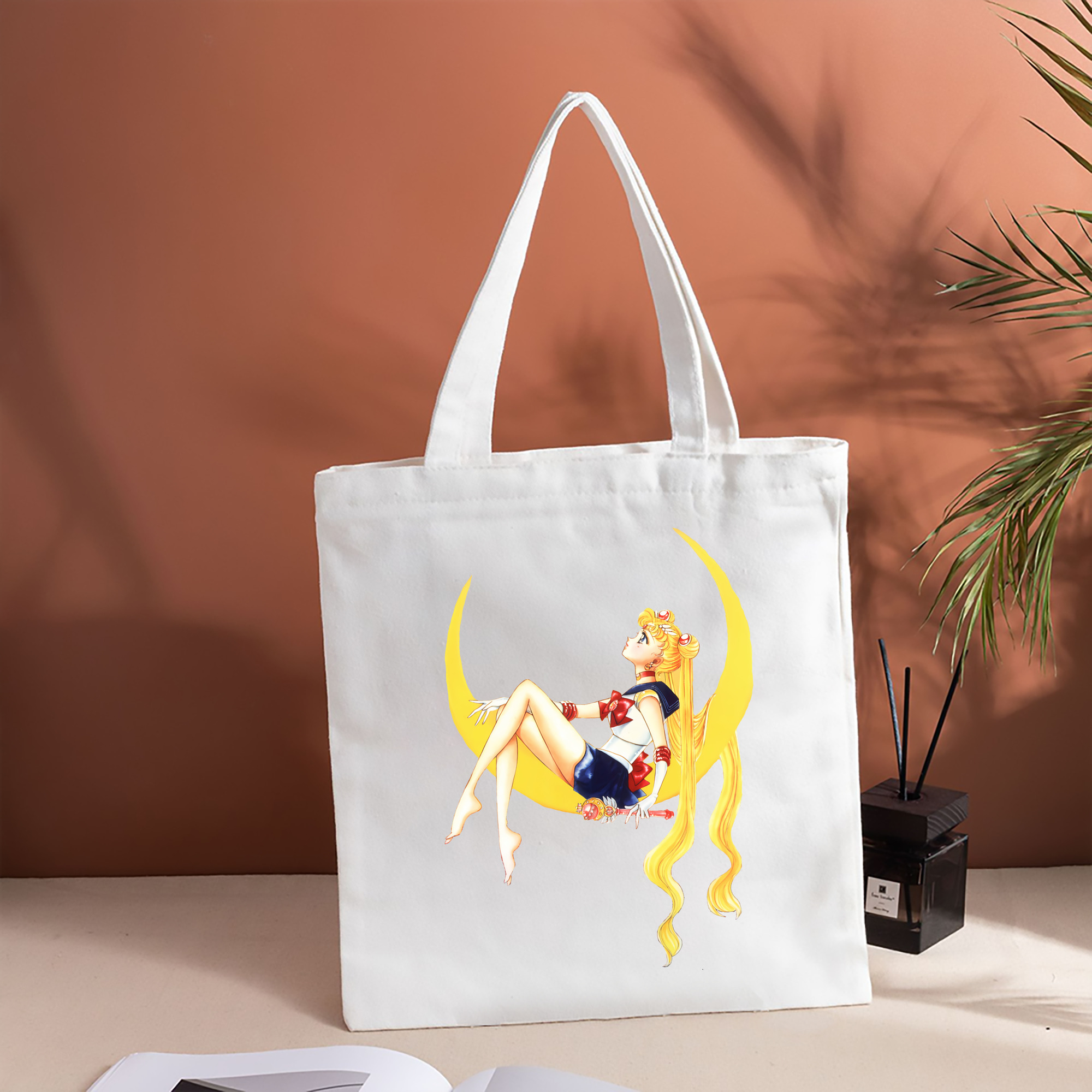 美少女戦士セーラームーン 月野 うさぎ つきの うさぎ Sailor Moon Tsukino Usagi 縦型キャンバス生地手提げバッグ　トートバッグ