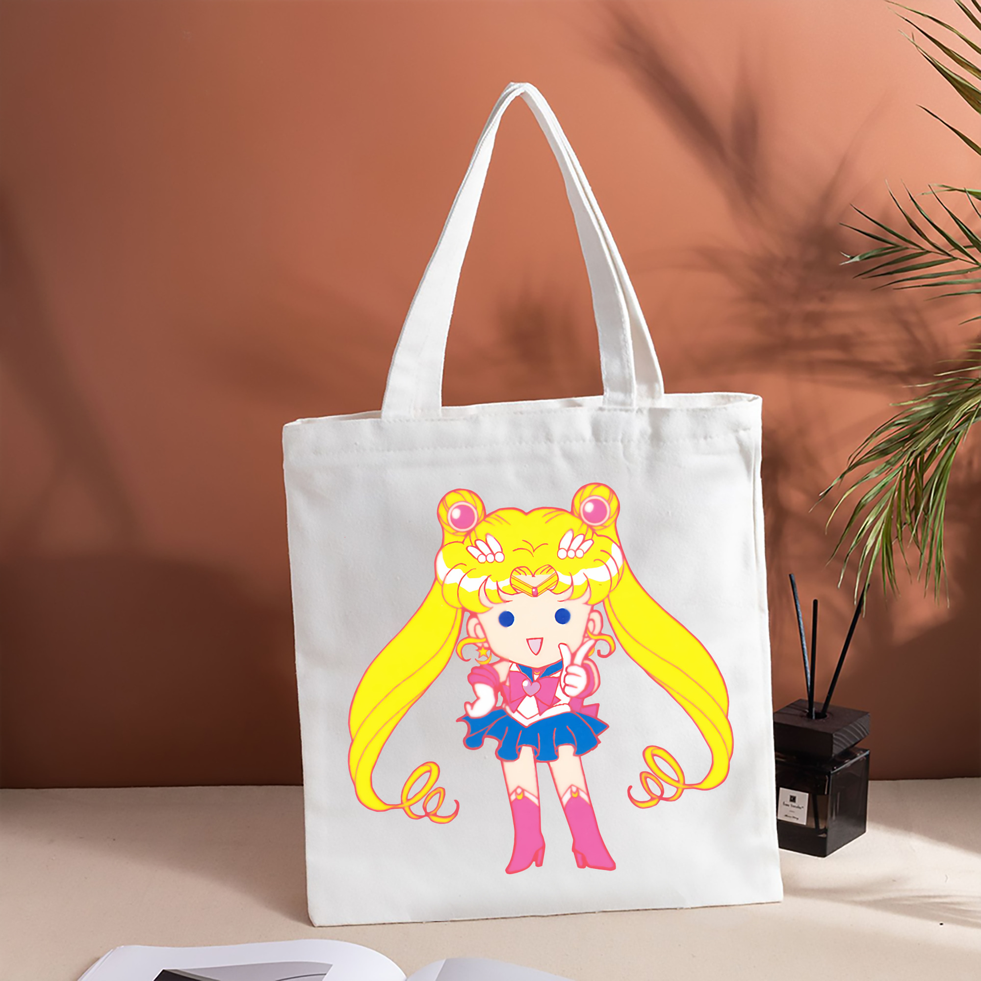 美少女戦士セーラームーン 月野 うさぎ つきの うさぎ Sailor Moon Tsukino Usagi 縦型キャンバス生地手提げバッグ　トートバッグ