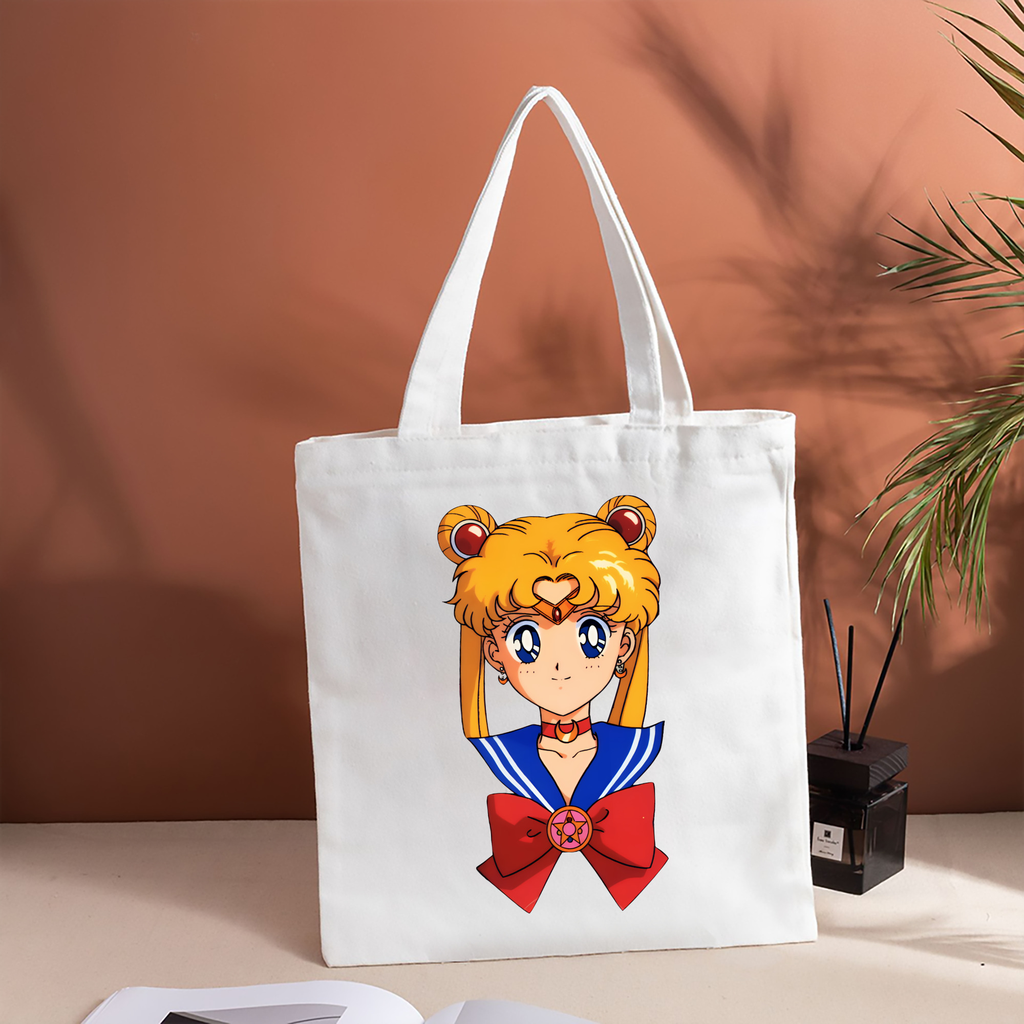 美少女戦士セーラームーン 月野 うさぎ つきの うさぎ Sailor Moon Tsukino Usagi 縦型キャンバス生地手提げバッグ　トートバッグ