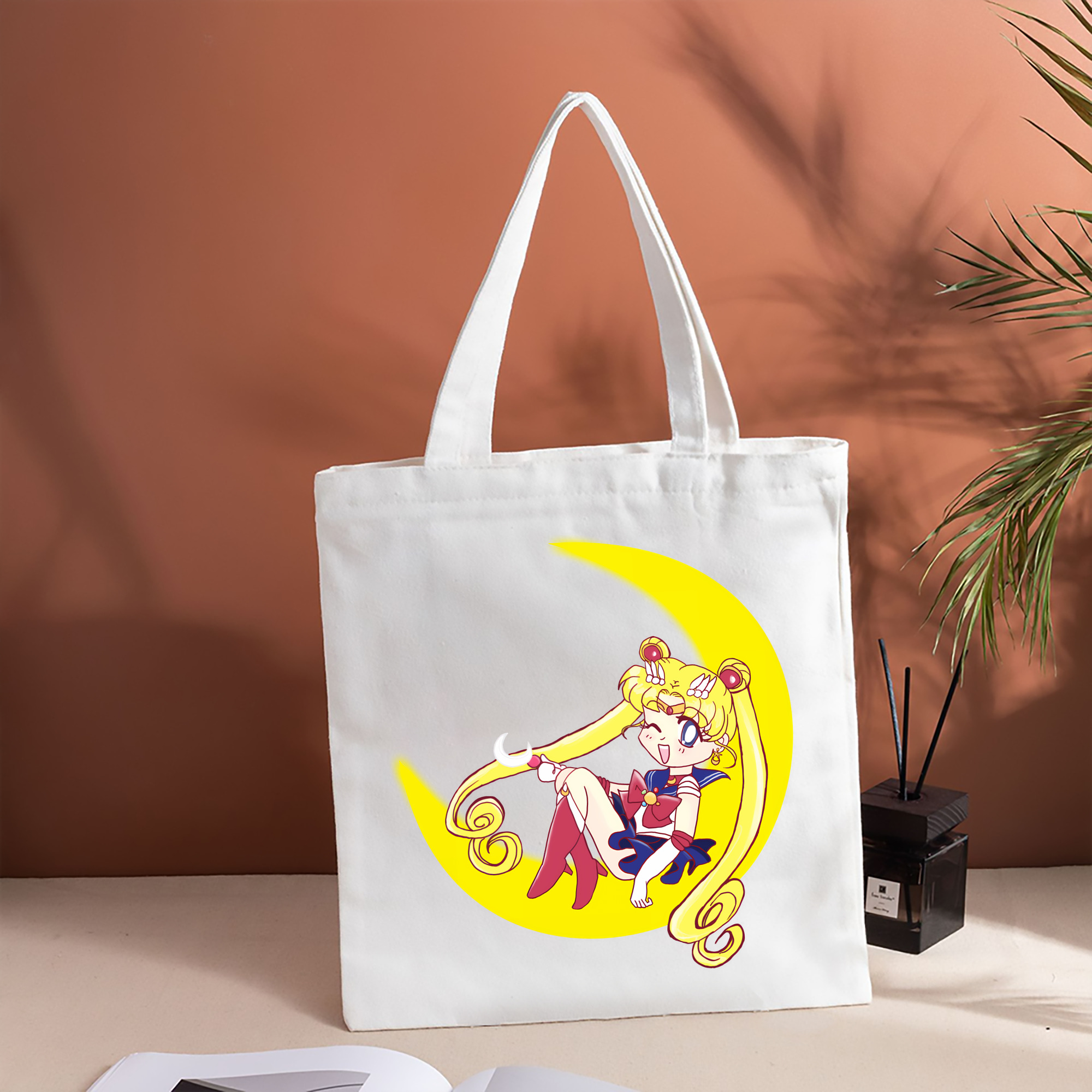 美少女戦士セーラームーン 月野 うさぎ つきの うさぎ Sailor Moon Tsukino Usagi 縦型キャンバス生地手提げバッグ　トートバッグ
