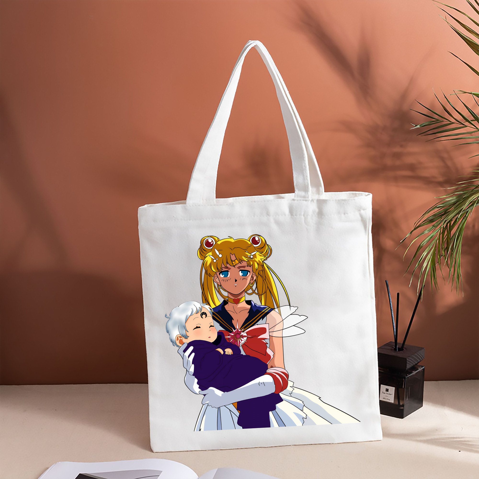 美少女戦士セーラームーン 月野 うさぎ つきの うさぎ Sailor Moon Tsukino Usagi 縦型キャンバス生地手提げバッグ　トートバッグ