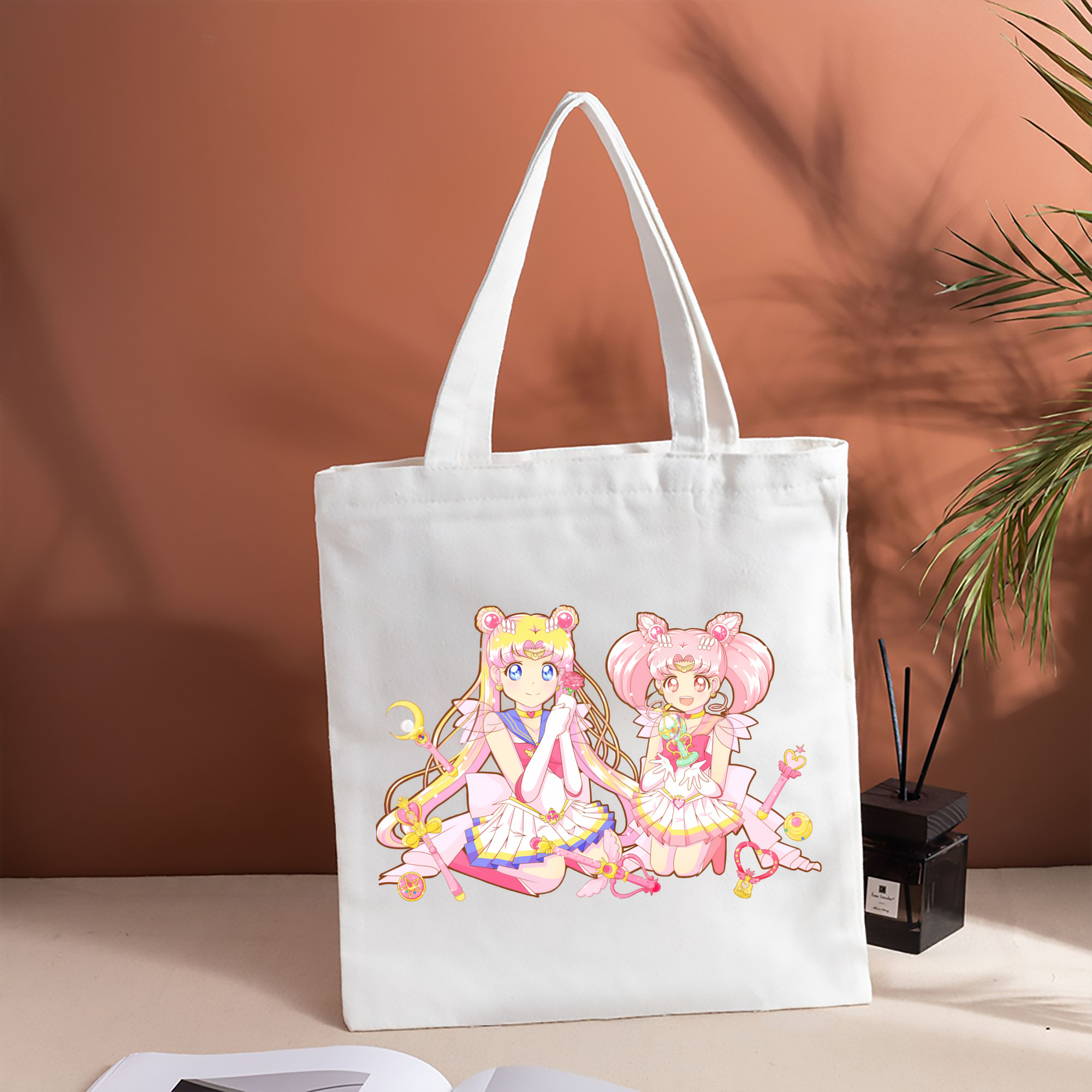 美少女戦士セーラームーン 月野 うさぎ つきの うさぎ Sailor Moon Tsukino Usagi 縦型キャンバス生地手提げバッグ　トートバッグ
