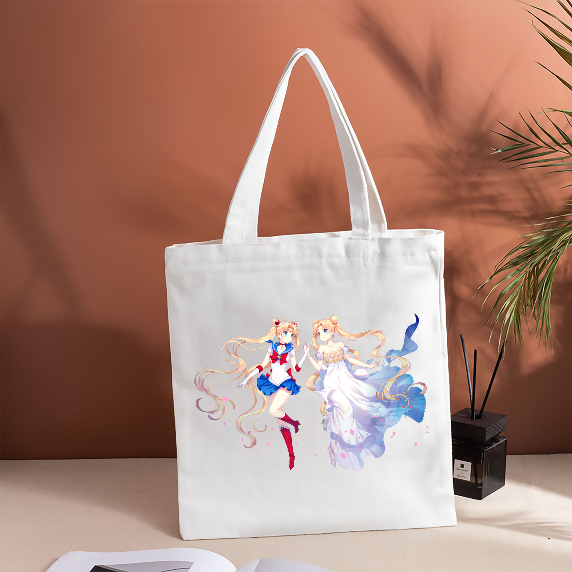 美少女戦士セーラームーン 月野 うさぎ つきの うさぎ Sailor Moon Tsukino Usagi 縦型キャンバス生地手提げバッグ　トートバッグ