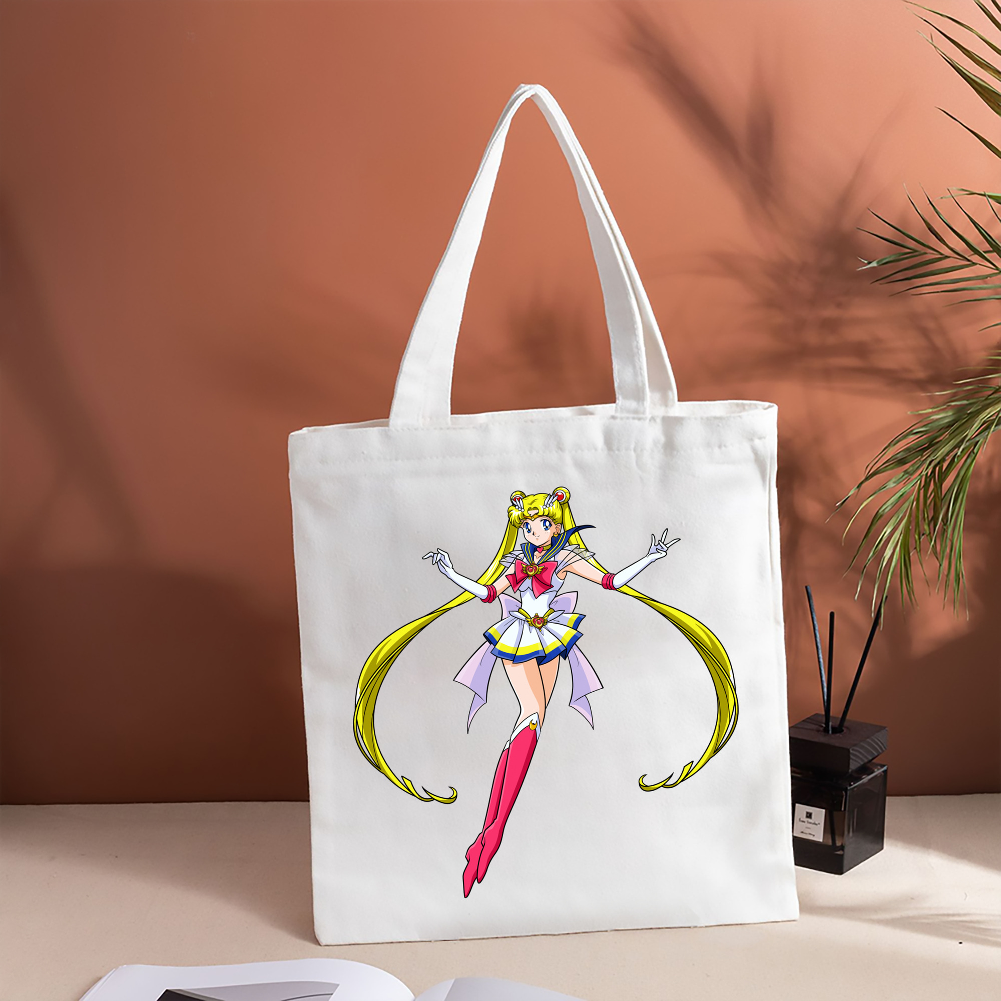 美少女戦士セーラームーン 月野 うさぎ つきの うさぎ Sailor Moon Tsukino Usagi 縦型キャンバス生地手提げバッグ　トートバッグ