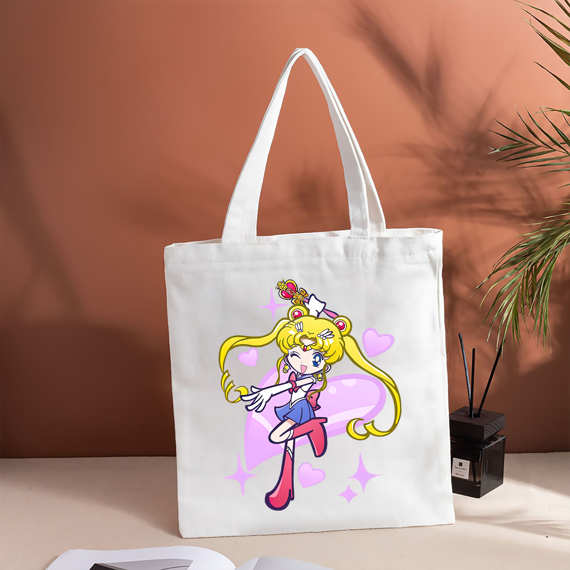 美少女戦士セーラームーン 月野 うさぎ つきの うさぎ Sailor Moon Tsukino Usagi 縦型キャンバス生地手提げバッグ　トートバッグ