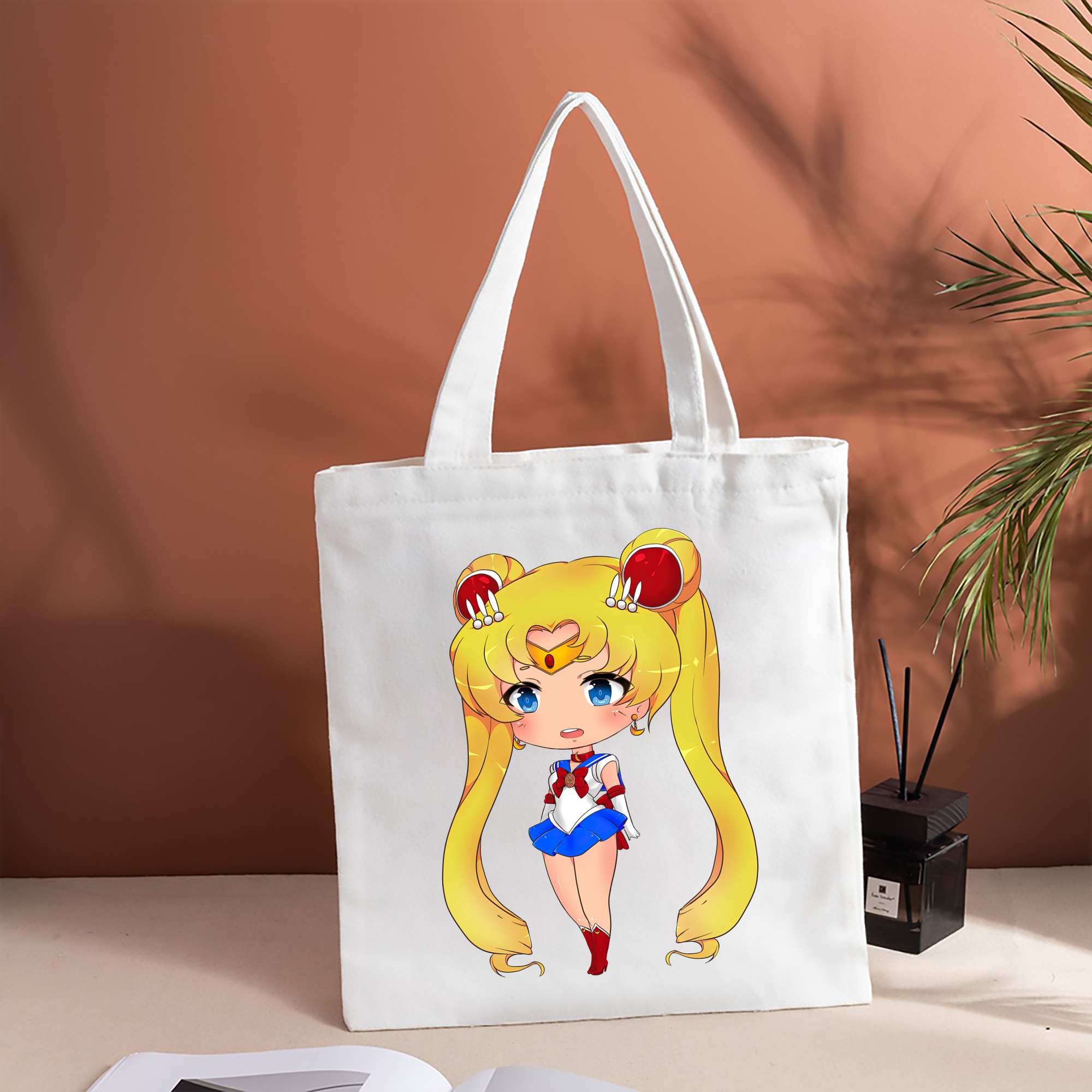 美少女戦士セーラームーン 月野 うさぎ つきの うさぎ Sailor Moon Tsukino Usagi 縦型キャンバス生地手提げバッグ　トートバッグ