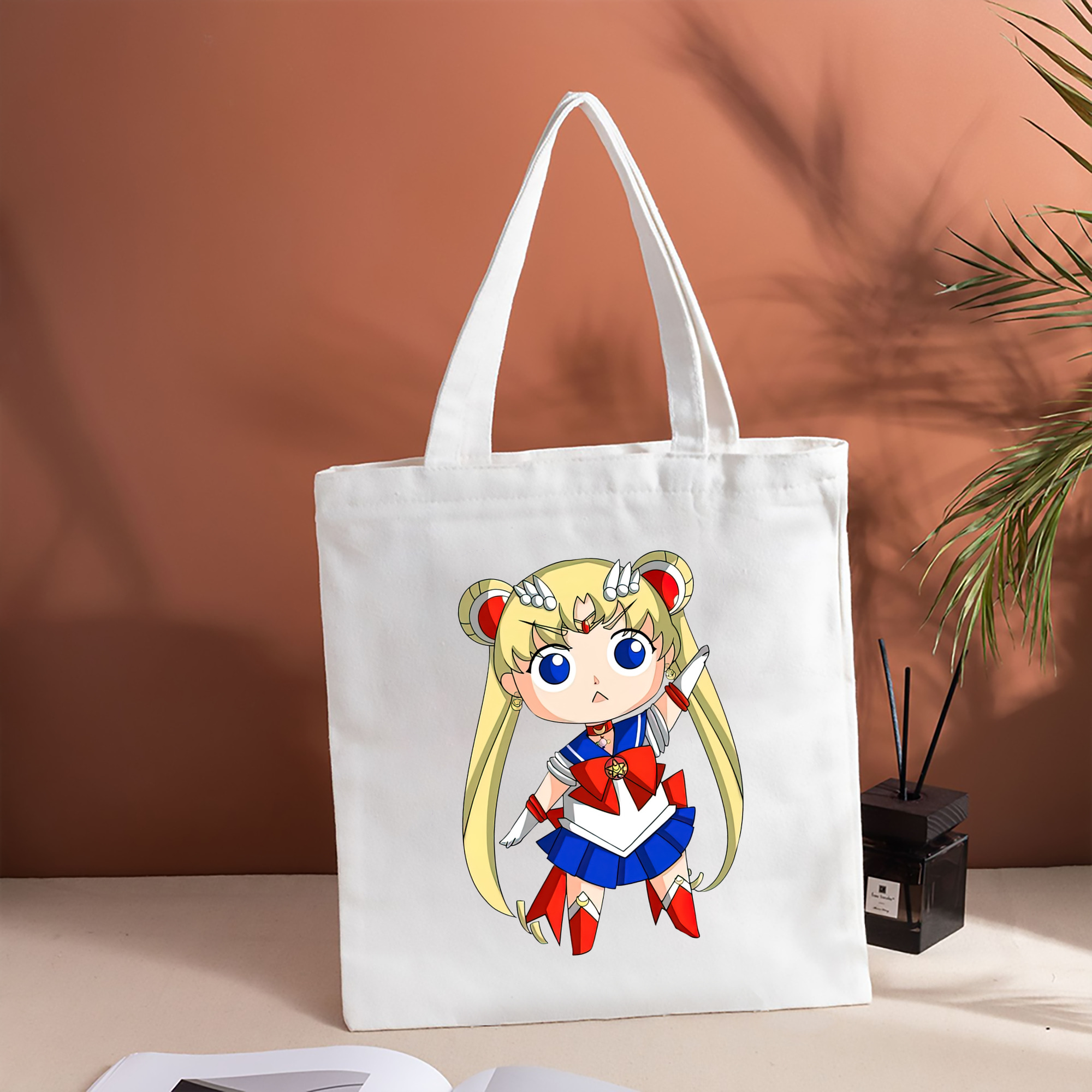 美少女戦士セーラームーン 月野 うさぎ つきの うさぎ Sailor Moon Tsukino Usagi 縦型キャンバス生地手提げバッグ　トートバッグ